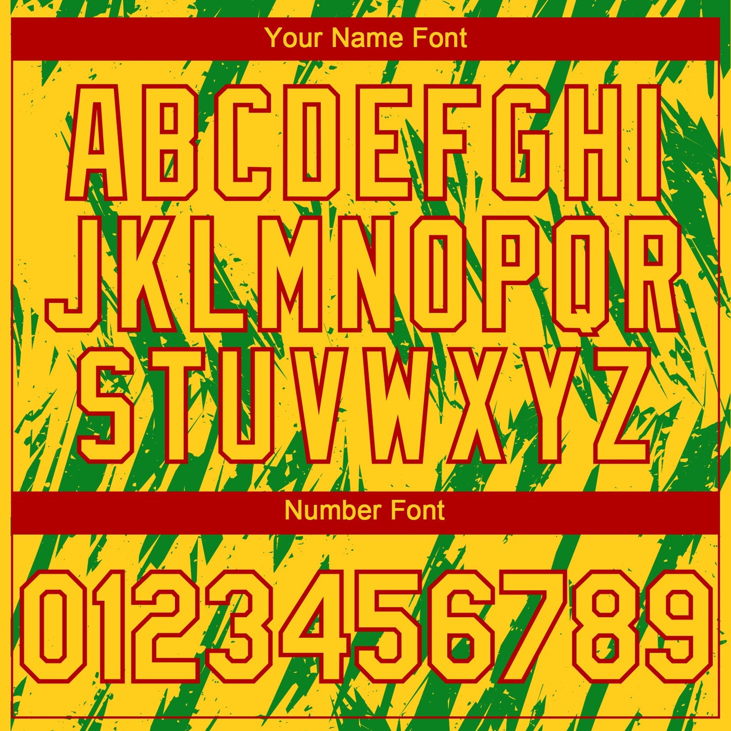 Custom Yellow Red-Grass Green Splatter Torn Sharp Brush Stroke Authentic Baseball Jersey view 5