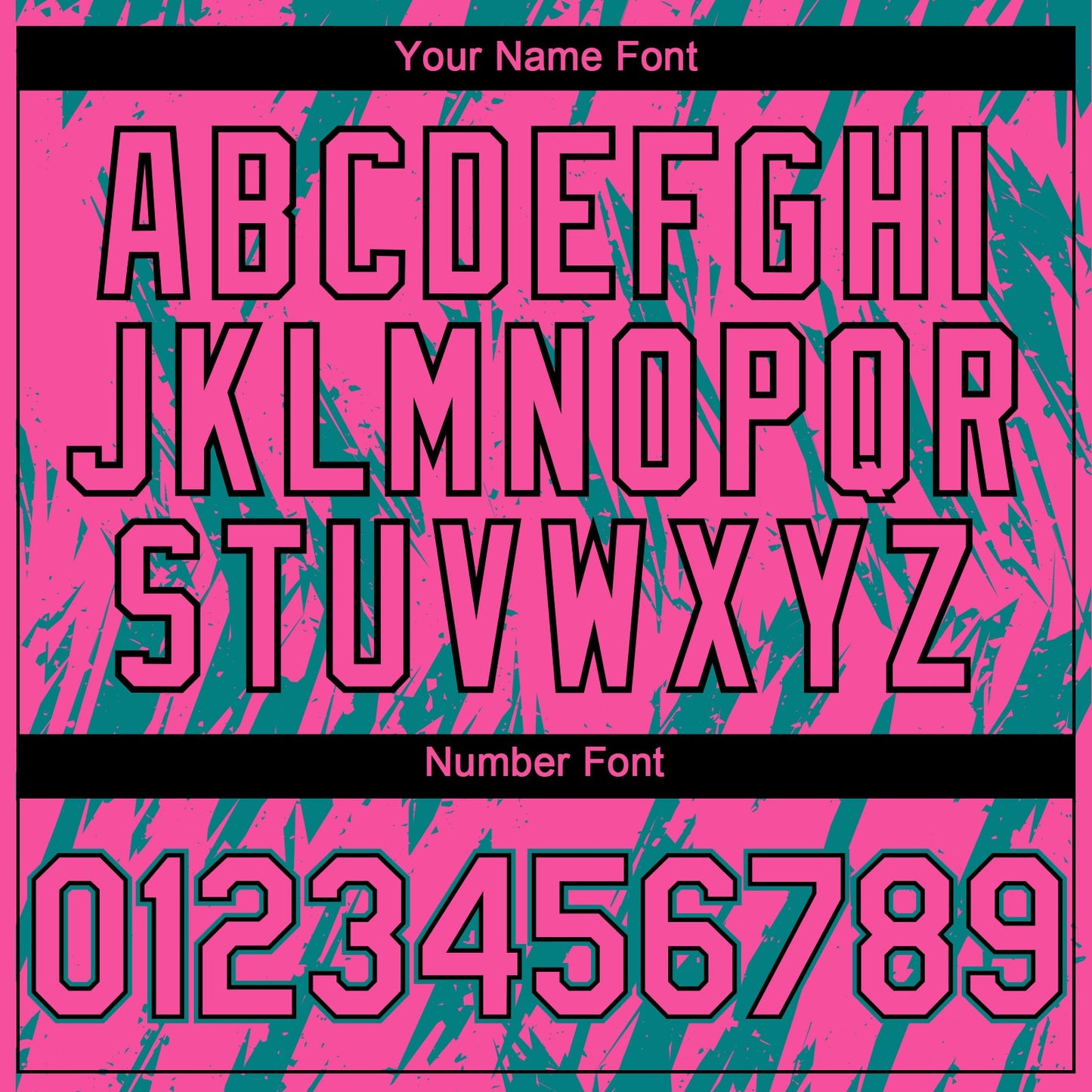 Custom Pink Black-Teal Splatter Torn Sharp Brush Stroke Authentic Baseball Jersey view 5
