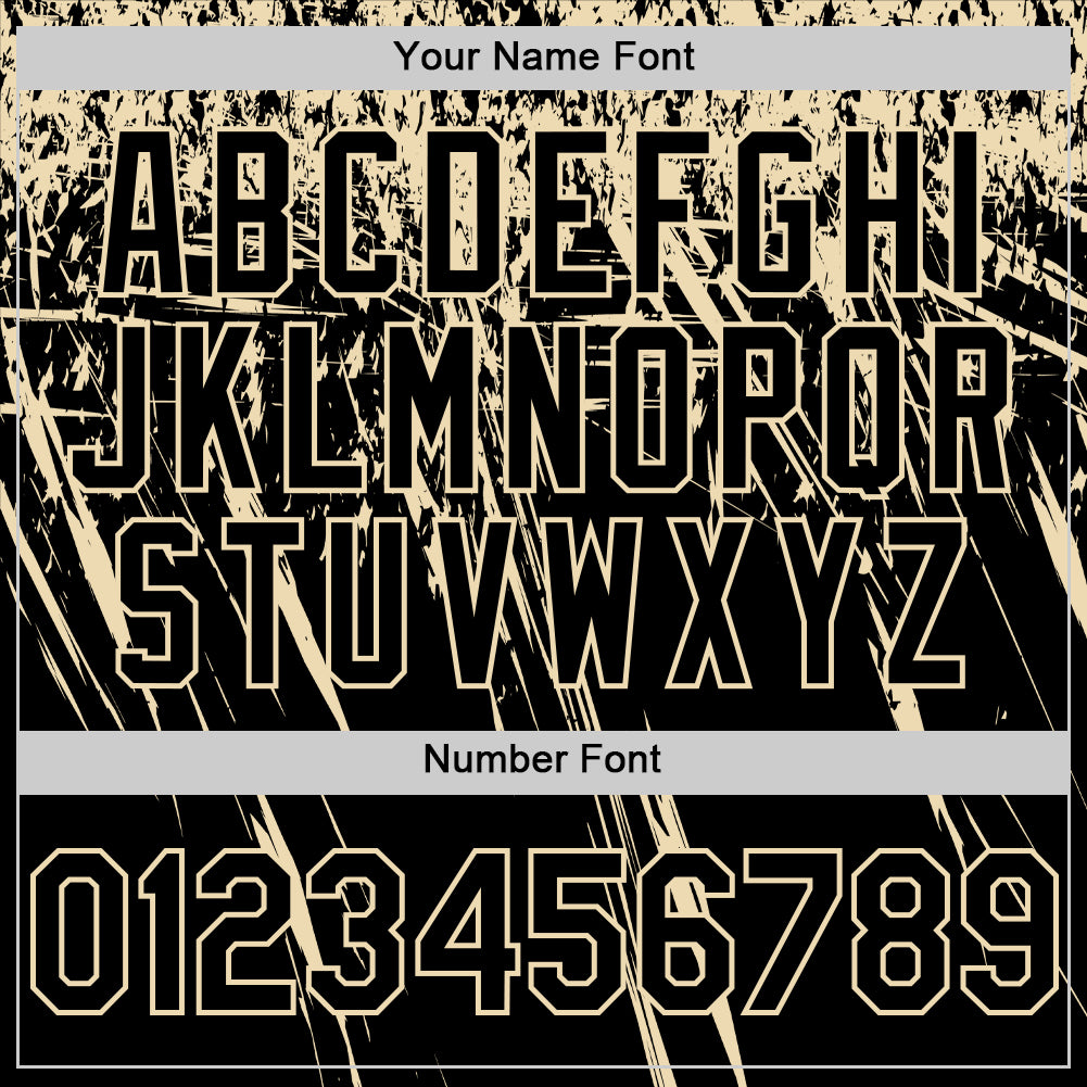 Custom Black Cream Distressed Scratch Brush Stroke Authentic Baseball Jersey view 5