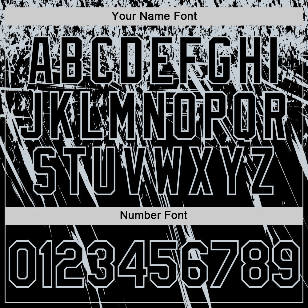 Custom Black Silver Distressed Scratch Brush Stroke Authentic Baseball Jersey view 5
