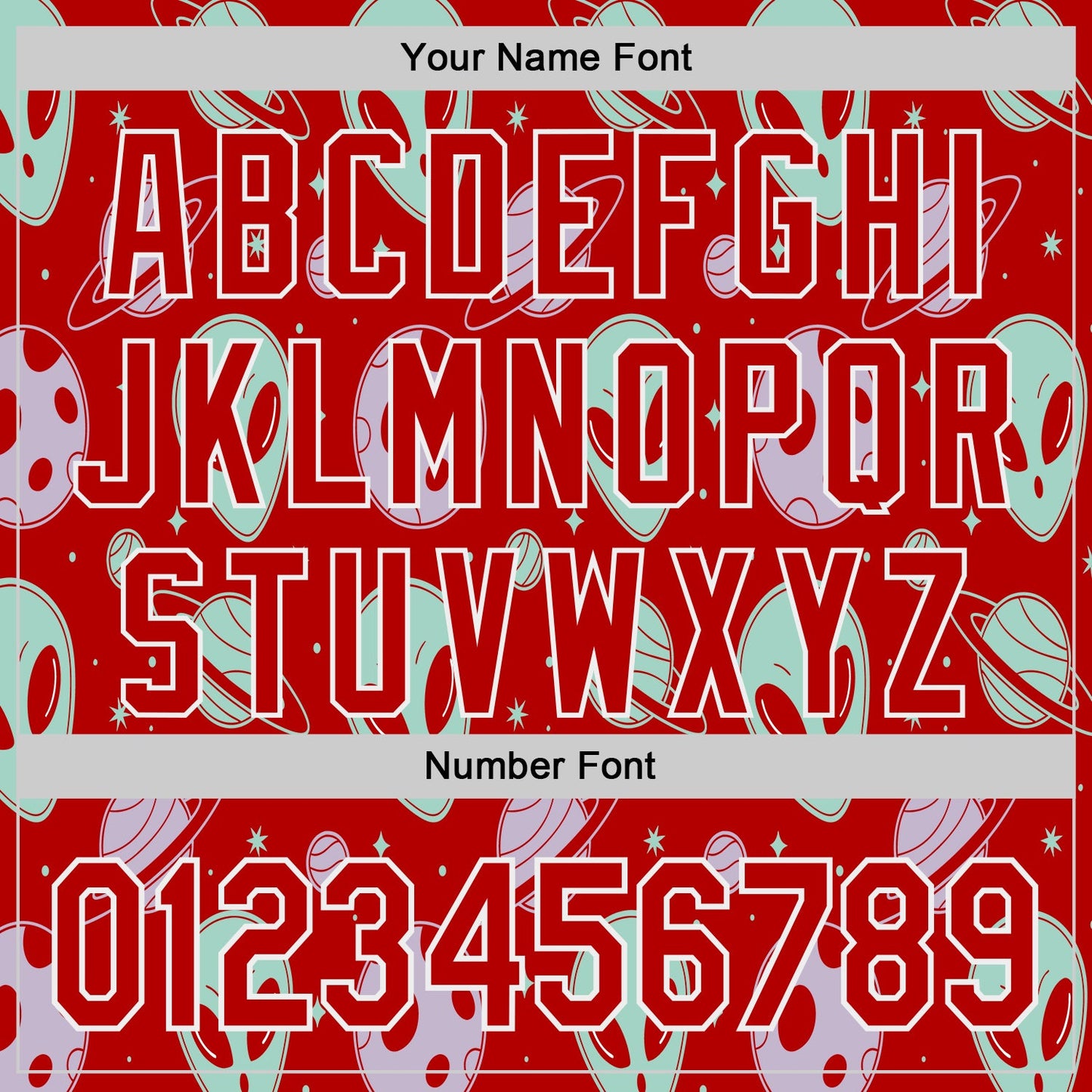 Custom Red White Alien UFO Space Authentic Baseball Jersey view 5