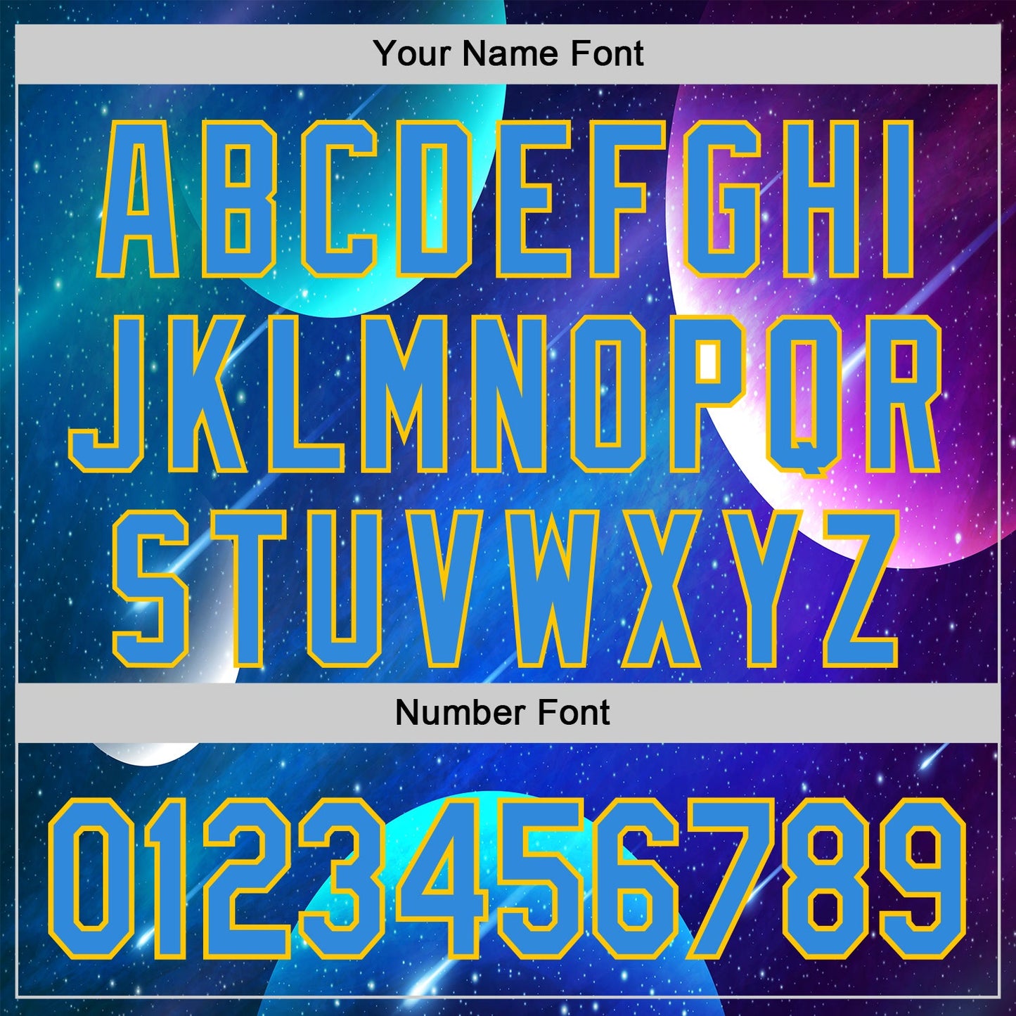 Custom Navy Electric Blue-Yellow Alien UFO Space Galaxy Authentic Baseball Jersey view 5