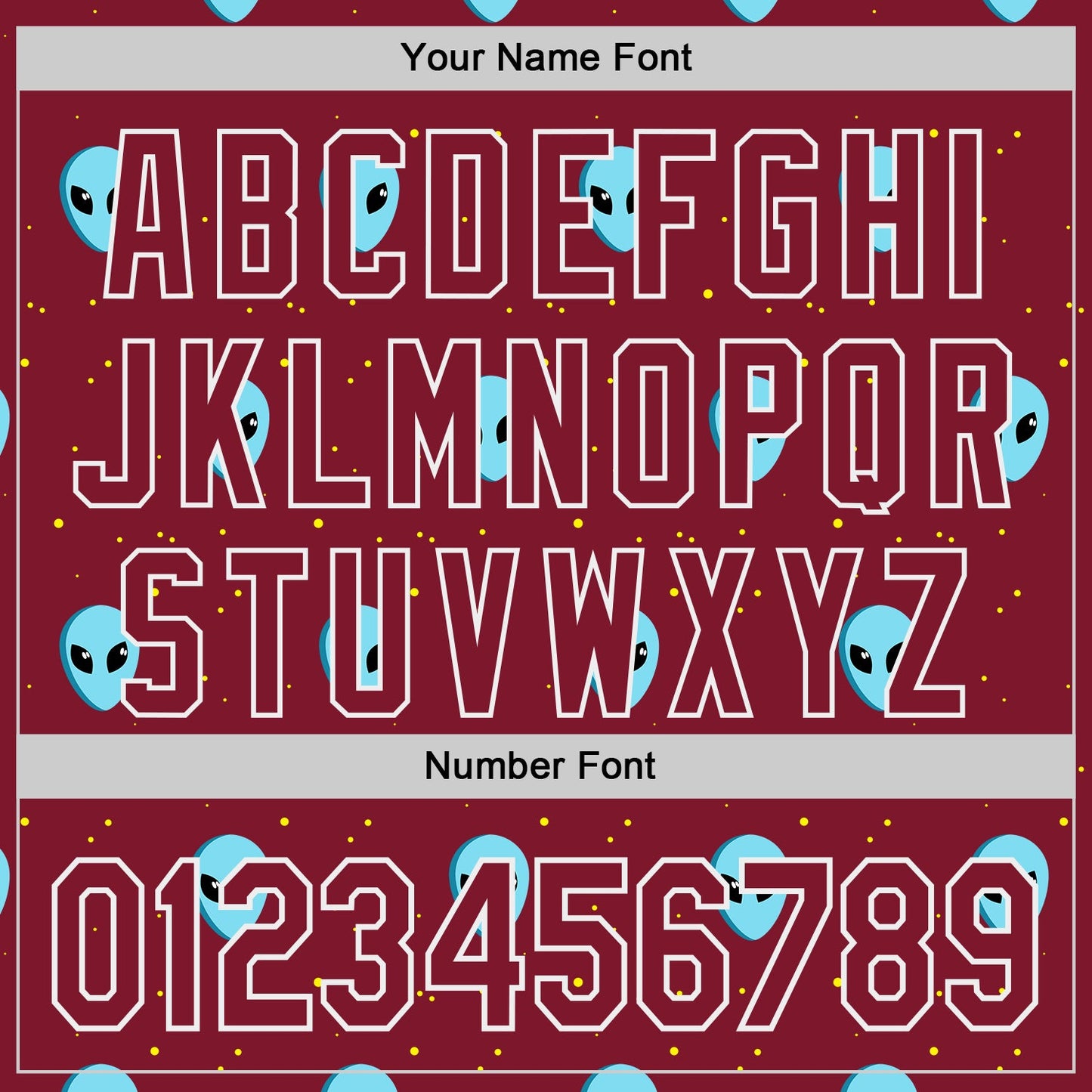 Custom Crimson White Cartoon Alien Galaxy Authentic Baseball Jersey view 5