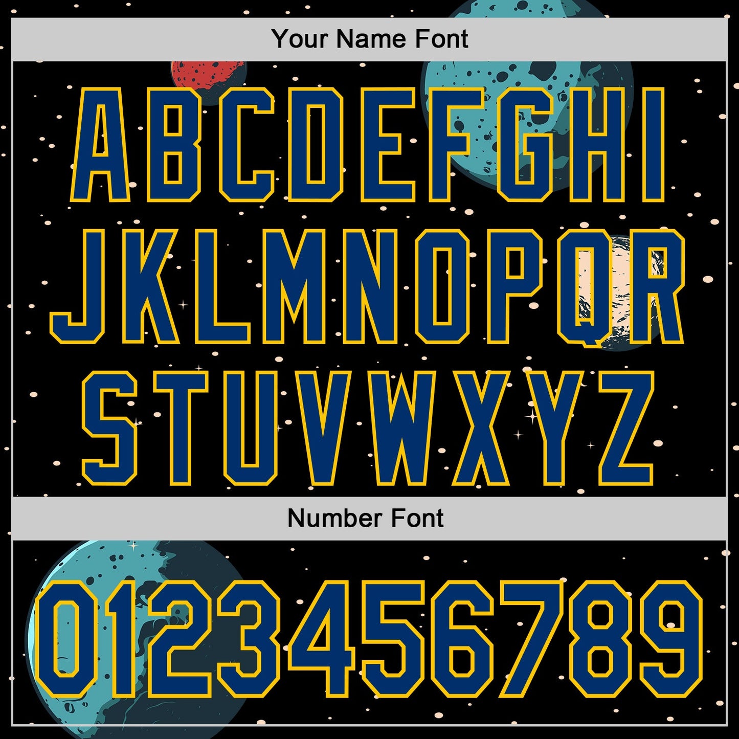 Custom Black US Navy Blue-Yellow Alien UFO Interstellar Starship Galaxy Authentic Baseball Jersey view 5