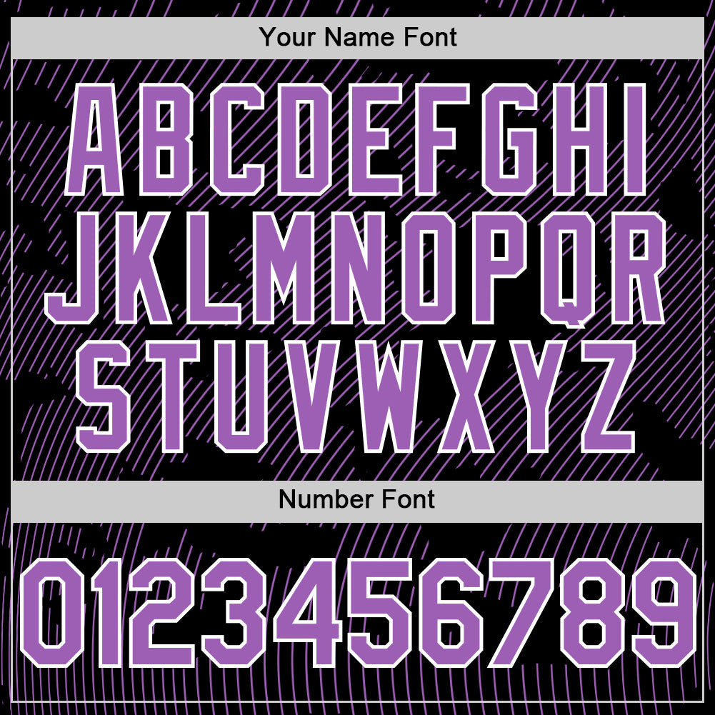 Custom Black Medium Purple-White Curve Lines Authentic Baseball Jersey view 5