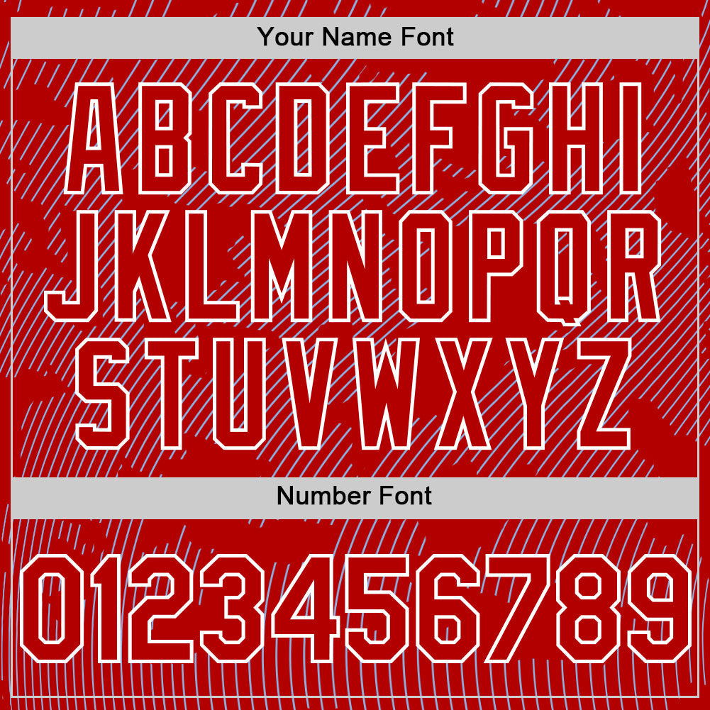 Custom Red Light Blue-White Curve Lines Authentic Baseball Jersey view 5