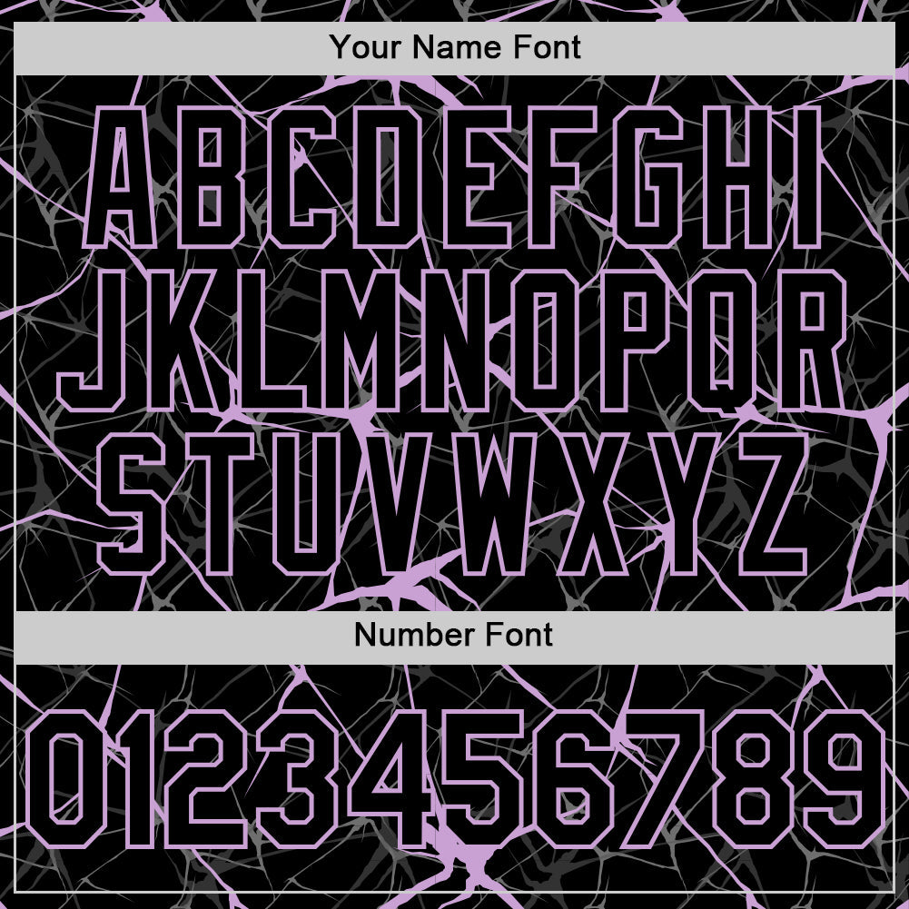 Custom Black Light Purple 3D Pattern Design Abstract Network Authentic Baseball Jersey view 5