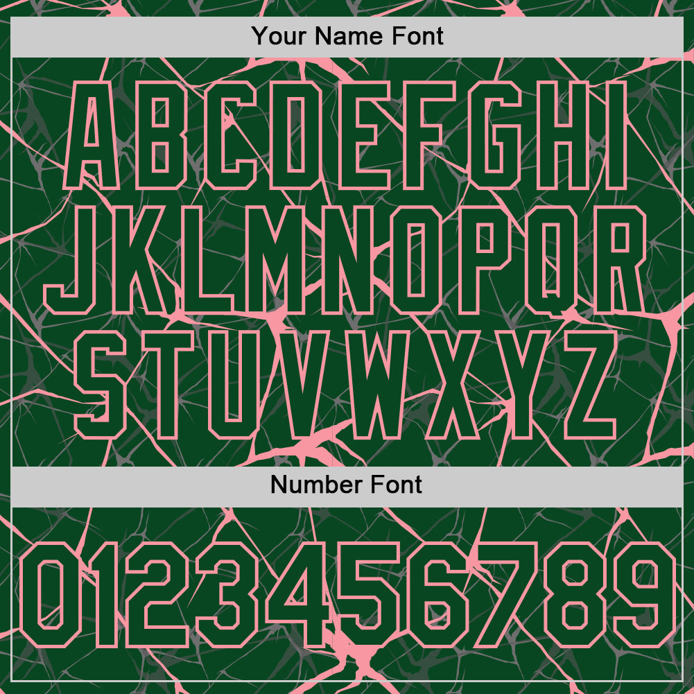 Custom Green Medium Pink 3D Pattern Design Abstract Network Authentic Baseball Jersey view 5