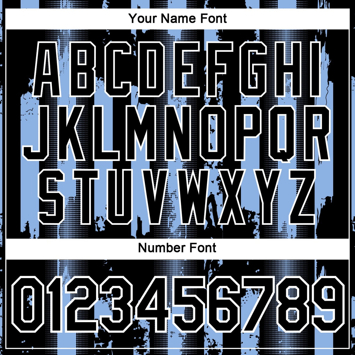 Custom Light Blue Black-White Vintage Vertical Stripe Fantasy Performance T-Shirt view 4