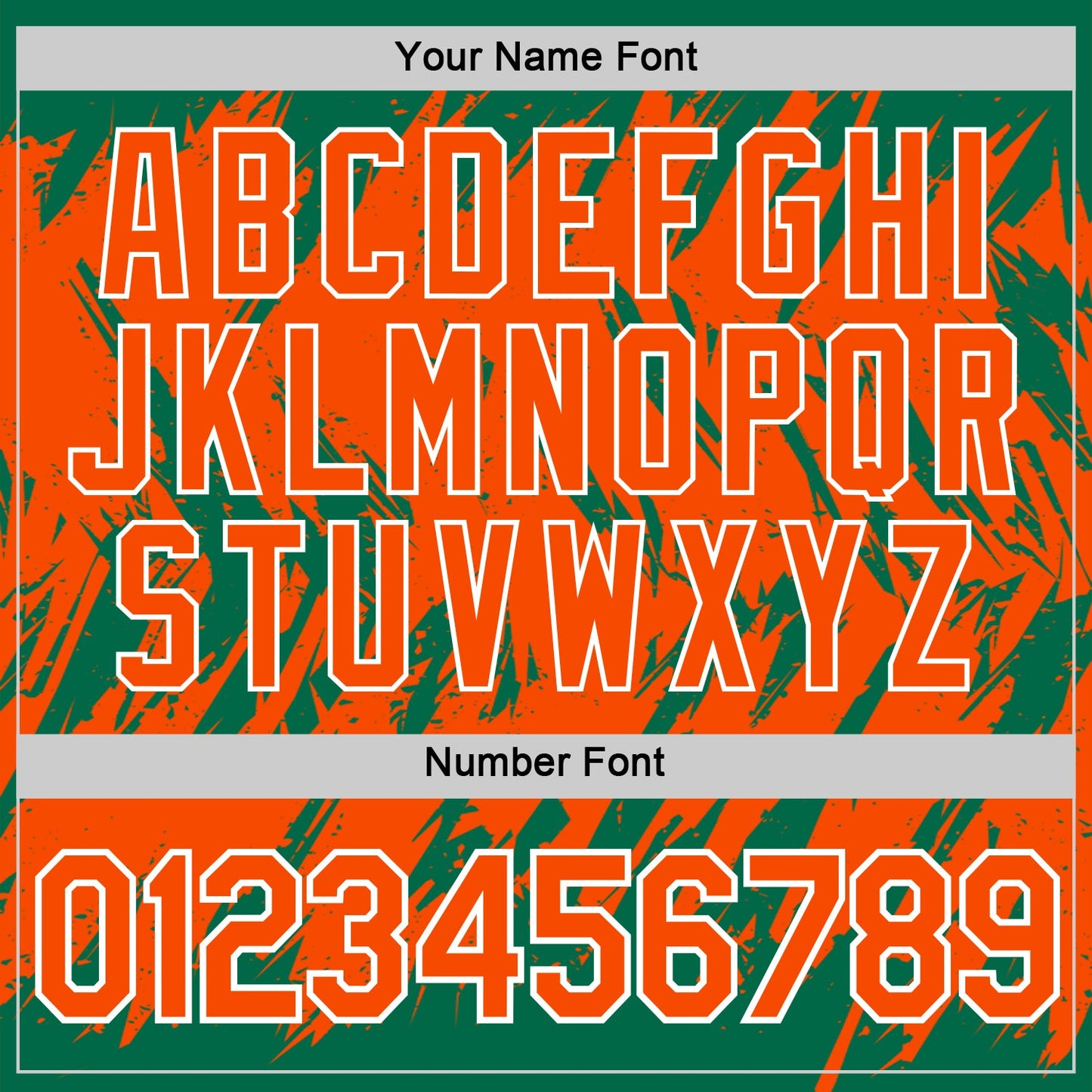 Custom Kelly Green Orange-White Torn Sharp Brush Stroke Splatter Performance T-Shirt view 4