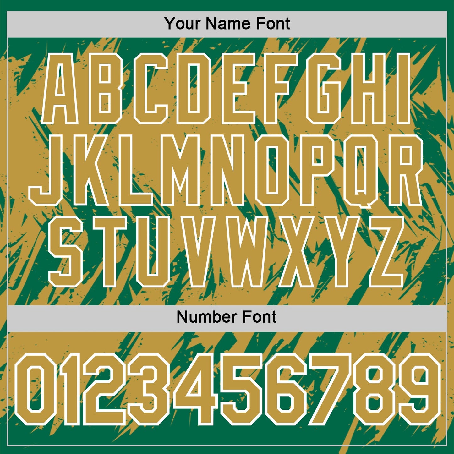 Custom Kelly Green Old Gold-White Torn Sharp Brush Stroke Splatter Performance T-Shirt view 4