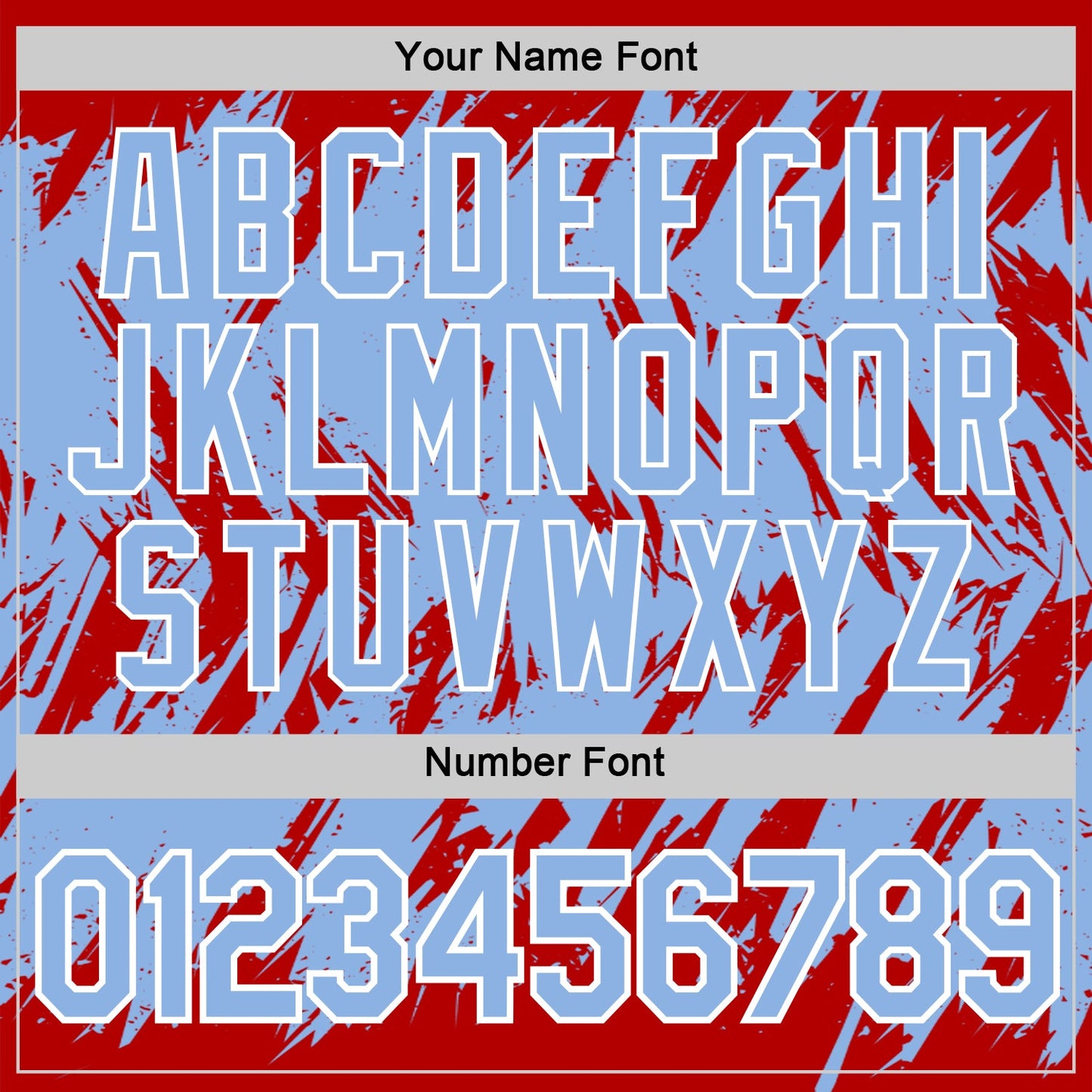 Custom Red Light Blue-White Torn Sharp Brush Stroke Splatter Performance T-Shirt view 4