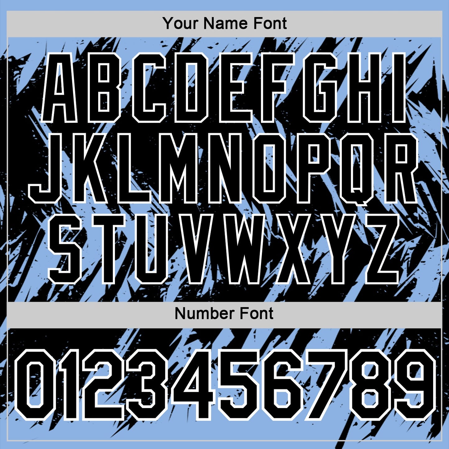 Custom Light Blue Black-White Torn Sharp Brush Stroke Splatter Performance T-Shirt view 4