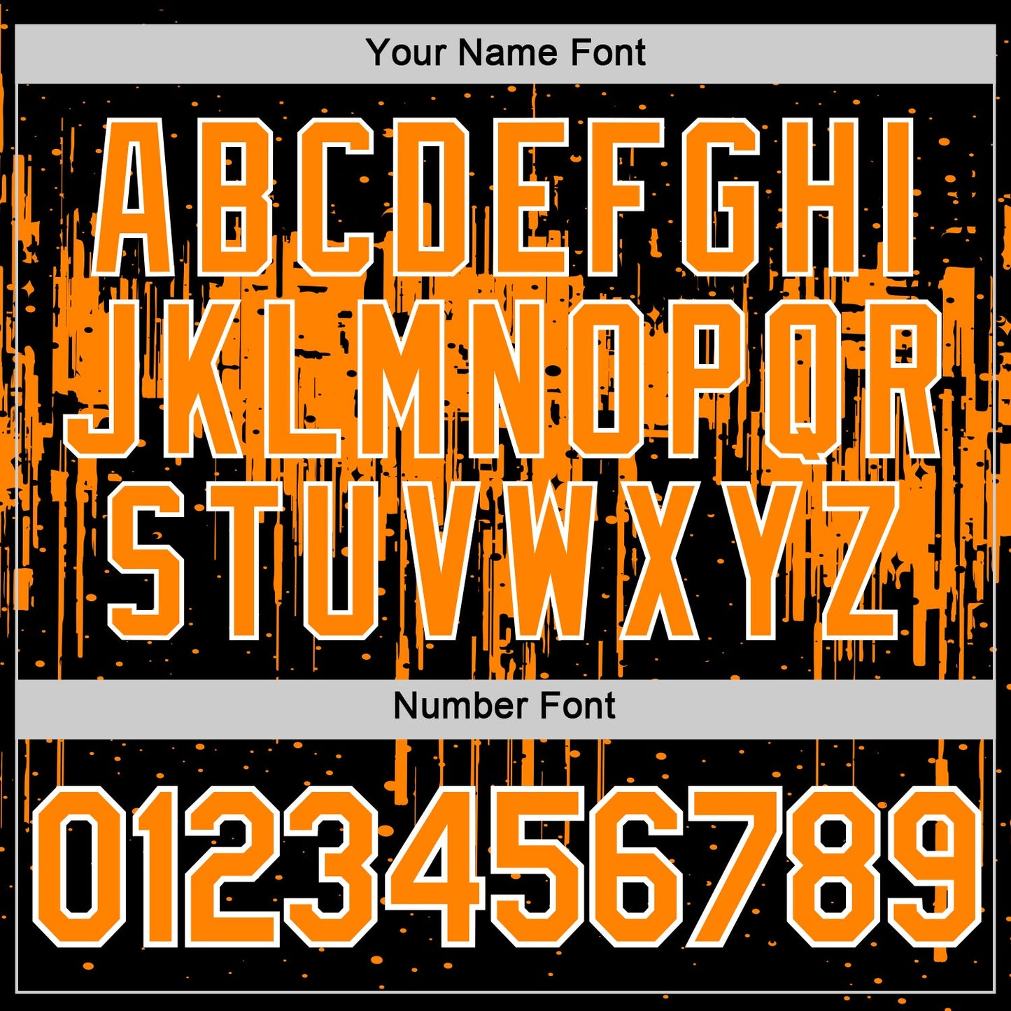 Custom Black Bay Orange-White Dripping Splatter Paint Performance T-Shirt view 4