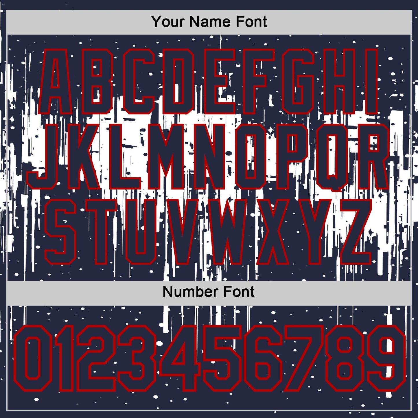 Custom Navy White-Red Dripping Splatter Paint Performance T-Shirt view 4