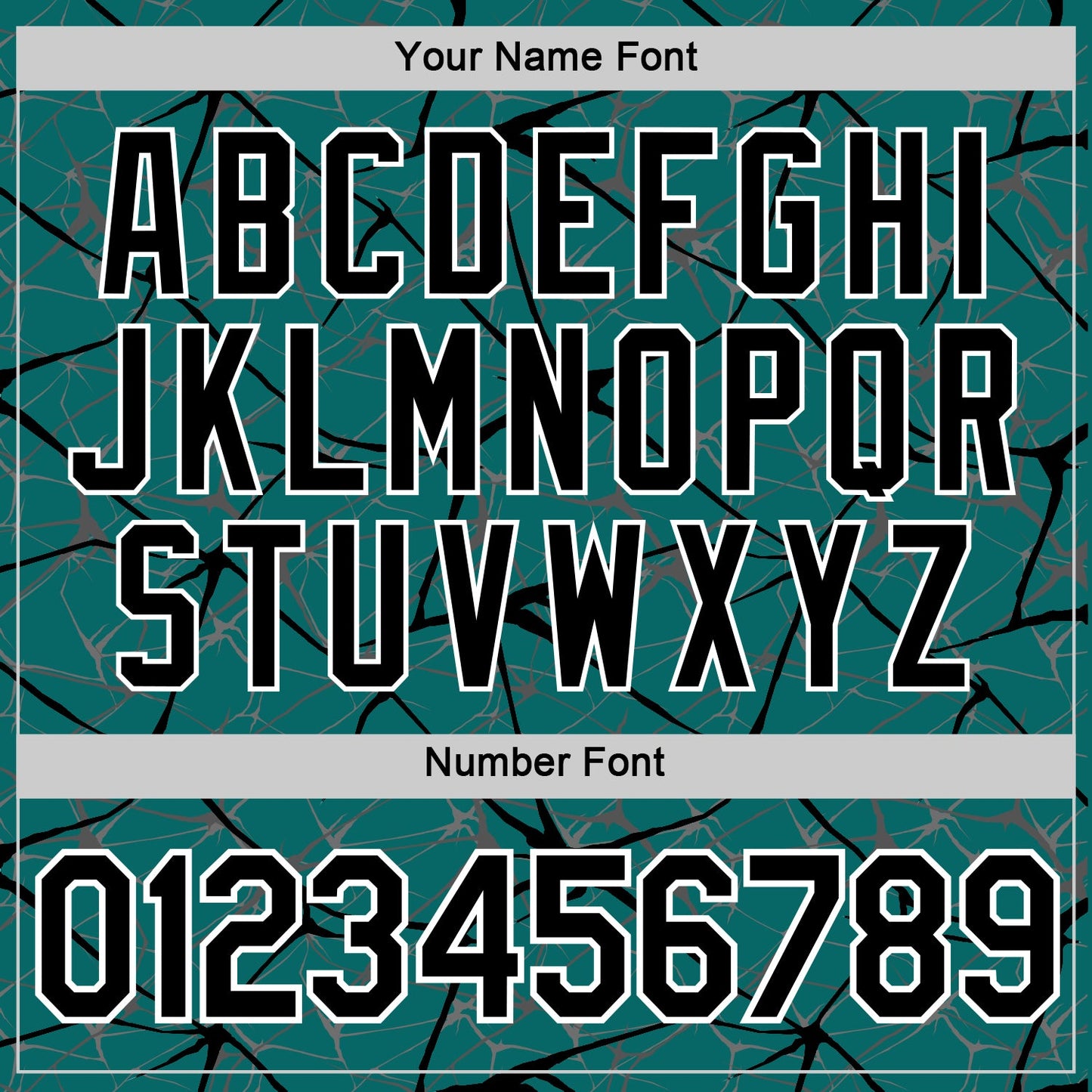 Custom Teal Black Gray-White Abstract Network Crackle Performance T-Shirt view 4