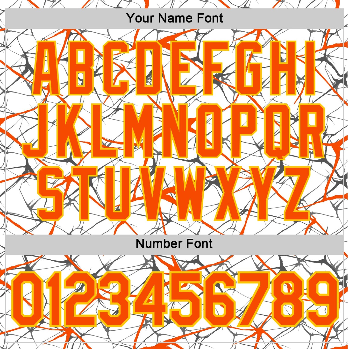 Custom White Orange Gray-Yellow Abstract Network Crackle Performance T-Shirt view 4