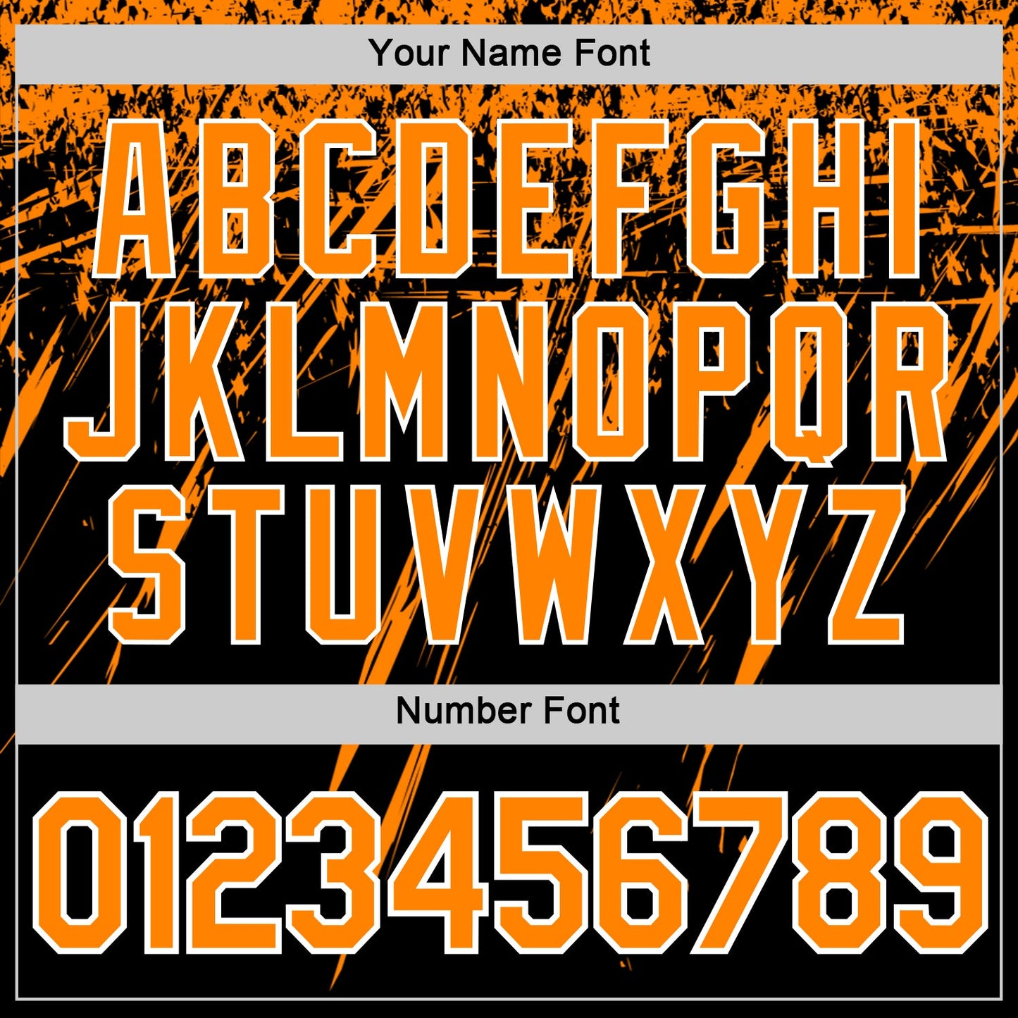Custom Black Bay Orange-White Distressed Scratch Brush Stroke Performance T-Shirt view 4