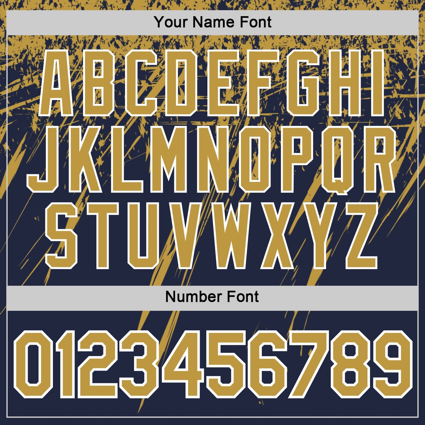 Custom Navy Old Gold-White Distressed Scratch Brush Stroke Performance T-Shirt view 4