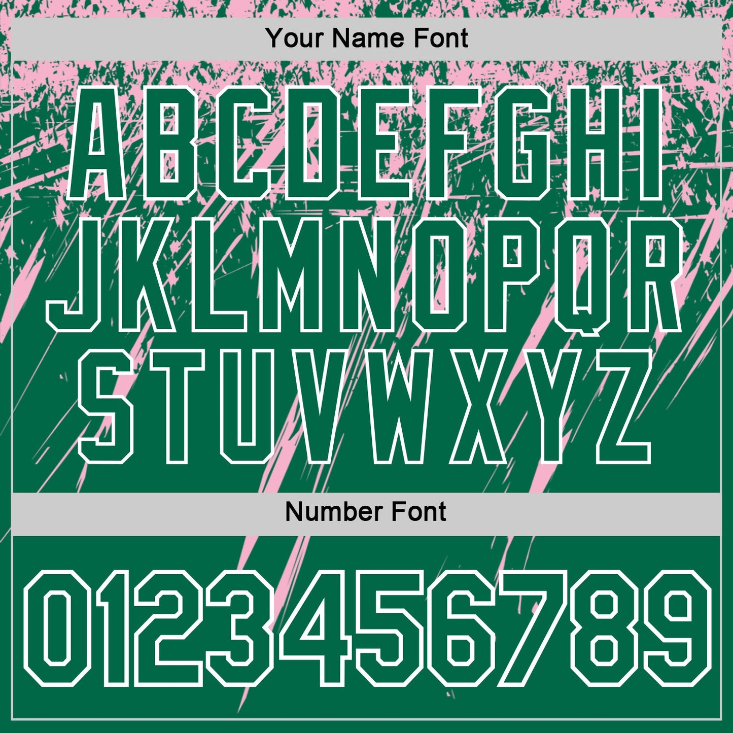 Custom Kelly Green Light Pink-White Distressed Scratch Brush Stroke Performance T-Shirt view 4