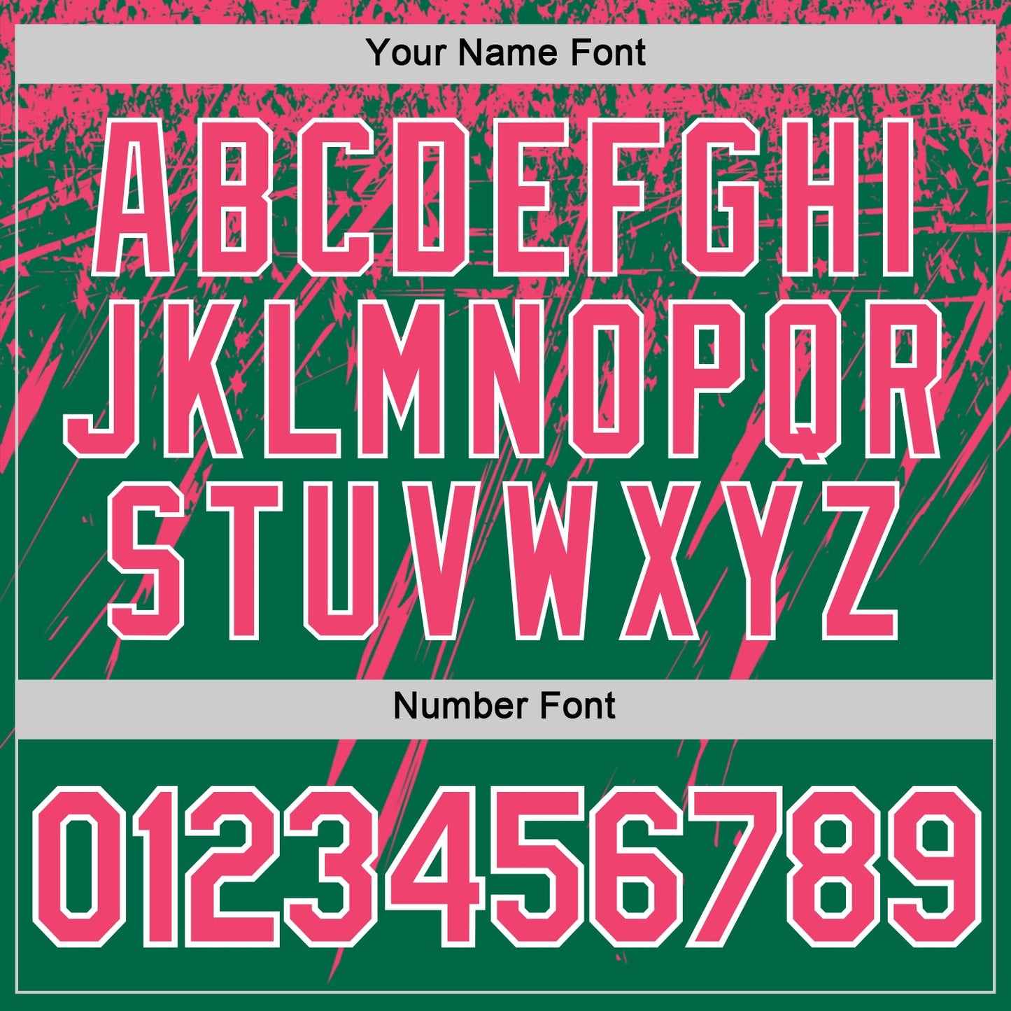 Custom Kelly Green Neon Pink-White Distressed Scratch Brush Stroke Performance T-Shirt view 4