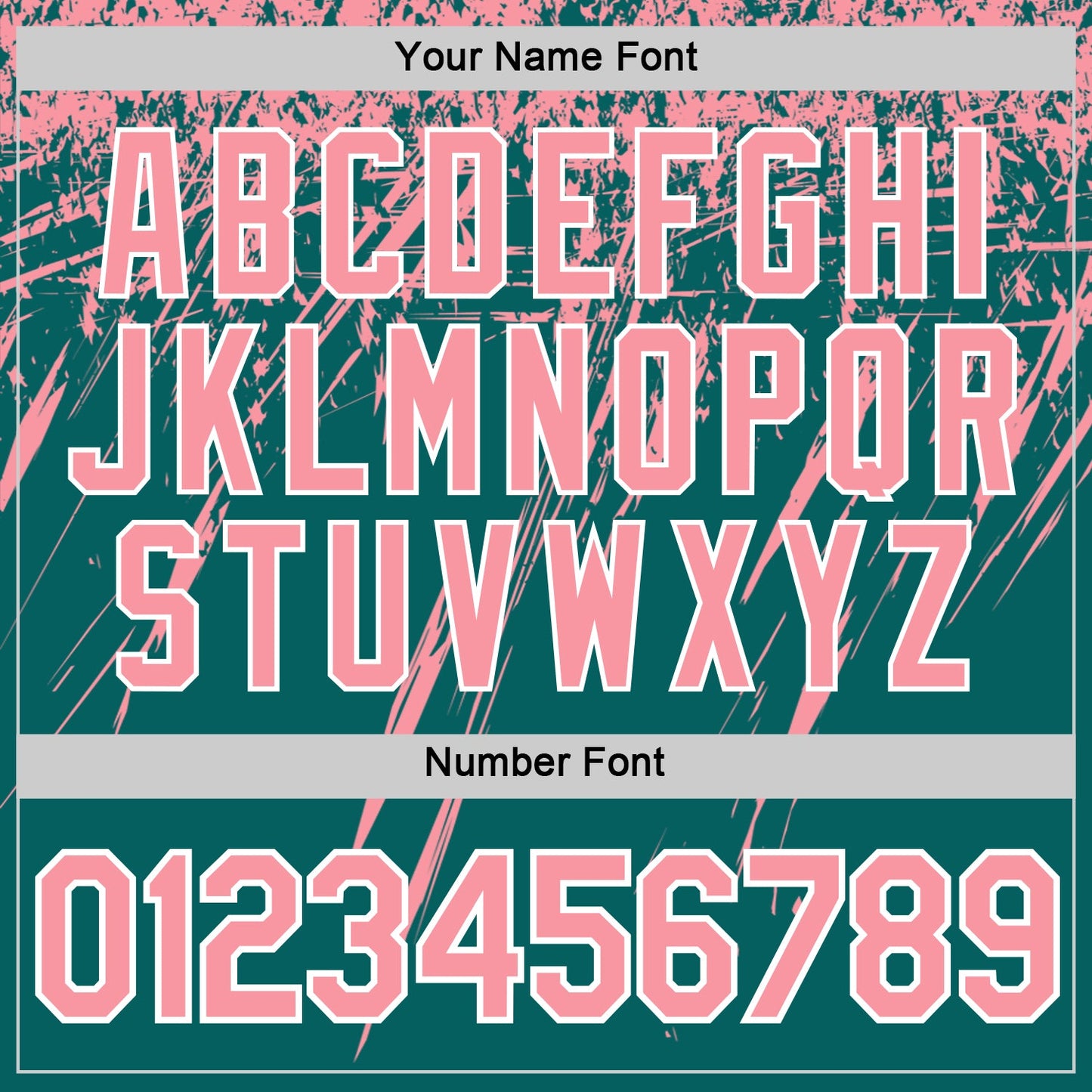 Custom Teal Medium Pink-White Distressed Scratch Brush Stroke Performance T-Shirt view 4