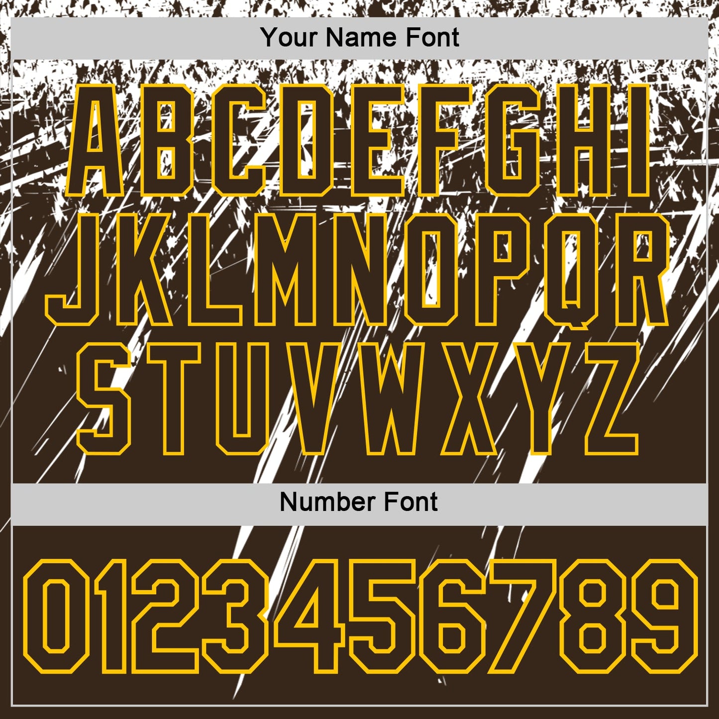 Custom Brown White-Yellow Distressed Scratch Brush Stroke Performance T-Shirt view 4