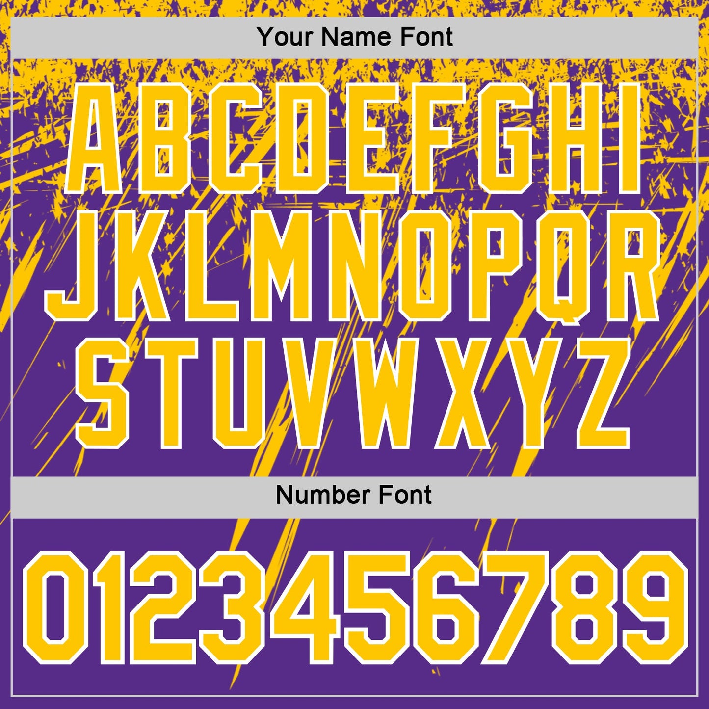 Custom Purple Yellow-White Distressed Scratch Brush Stroke Performance T-Shirt view 4