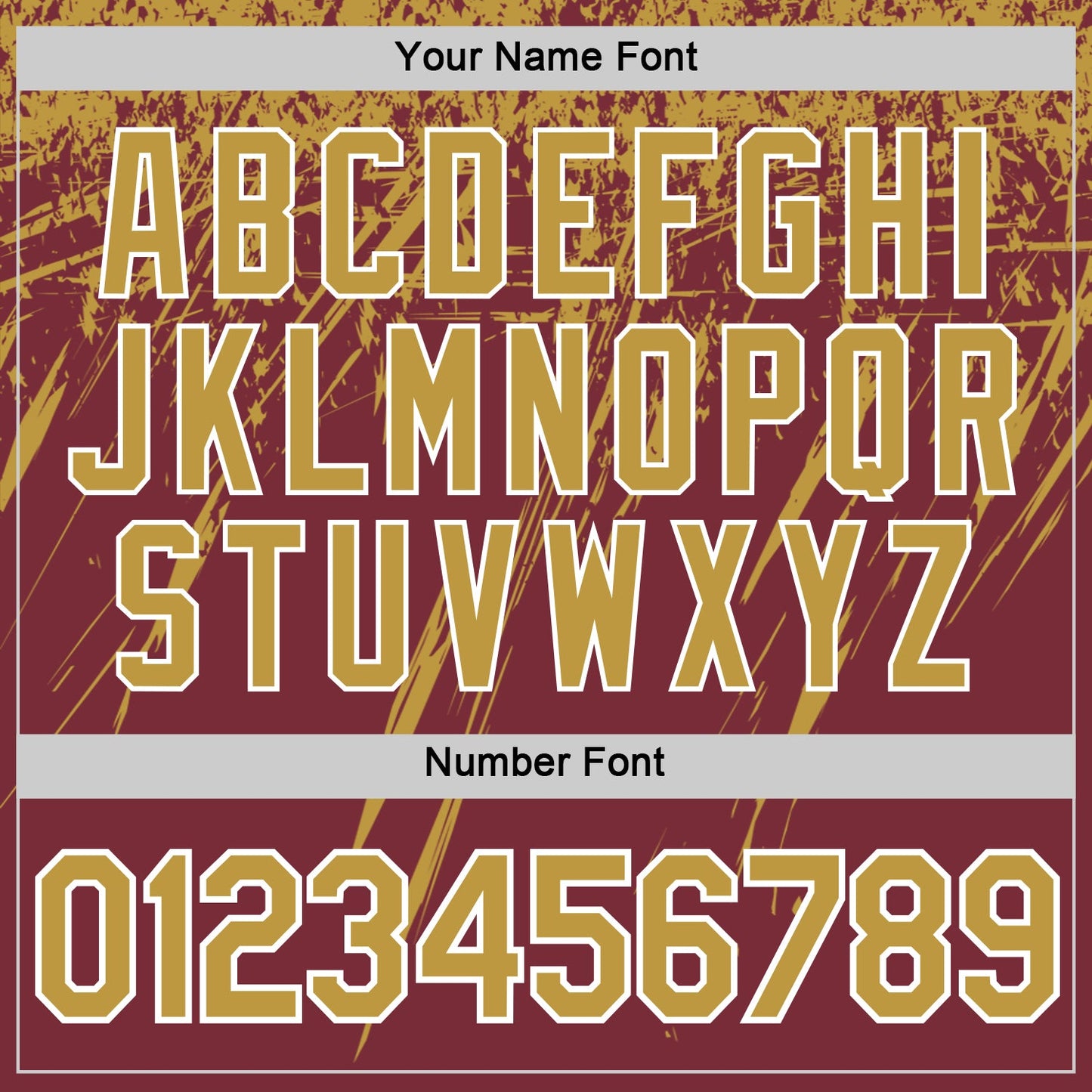 Custom Burgundy Old Gold-White Distressed Scratch Brush Stroke Performance T-Shirt view 4
