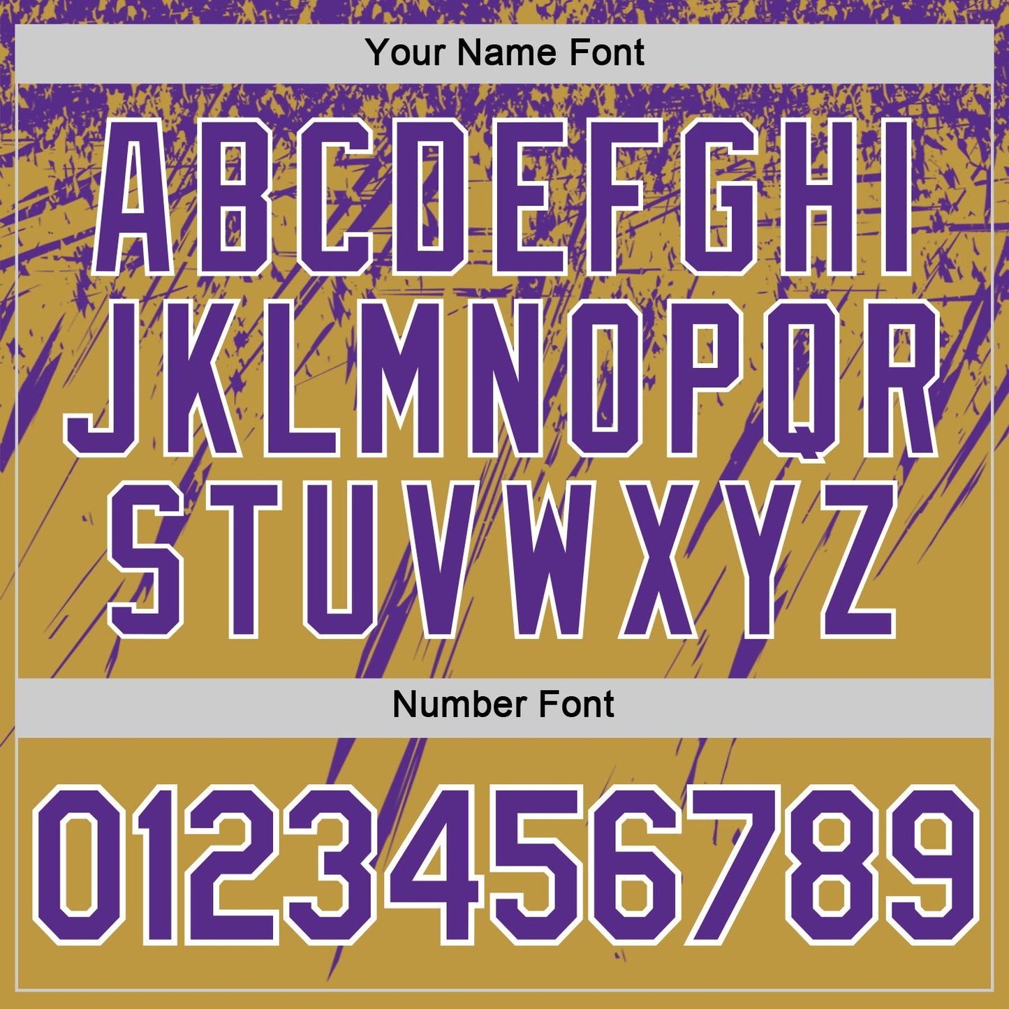 Custom Old Gold Purple-White Distressed Scratch Brush Stroke Performance T-Shirt view 4
