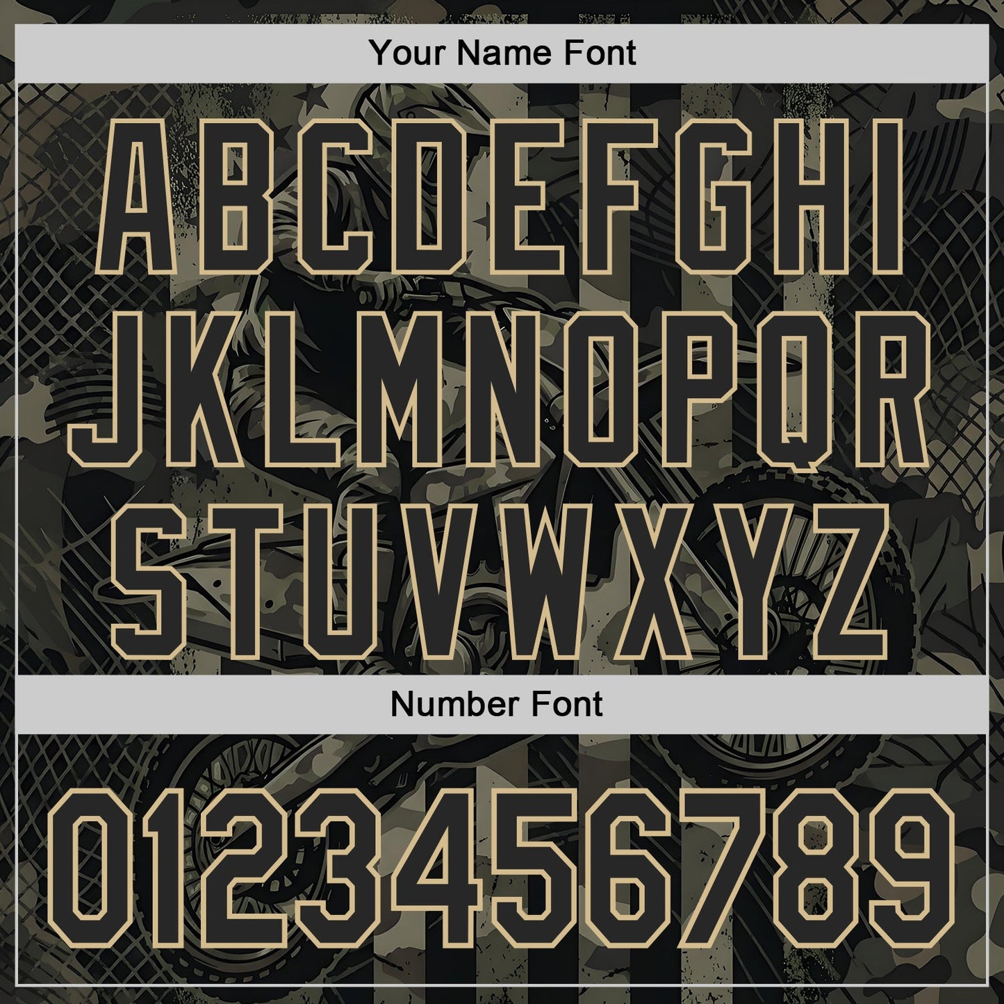 Custom Camo Black-Vegas Gold 3D Pattern Design Motorcycle Motocross Authentic Baseball Jersey view 5