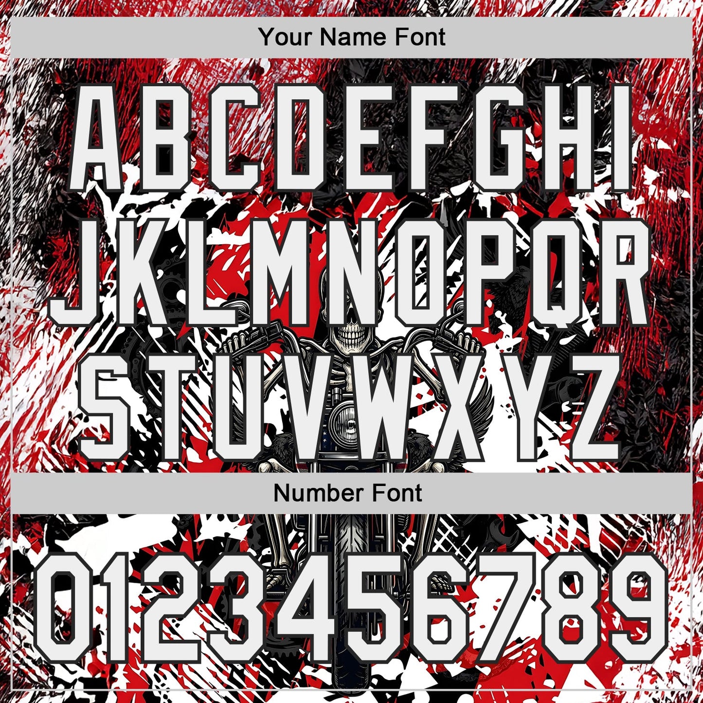 Custom Red White-Black 3D Pattern Design Motorcycle Motocross Skull Authentic Baseball Jersey view 5