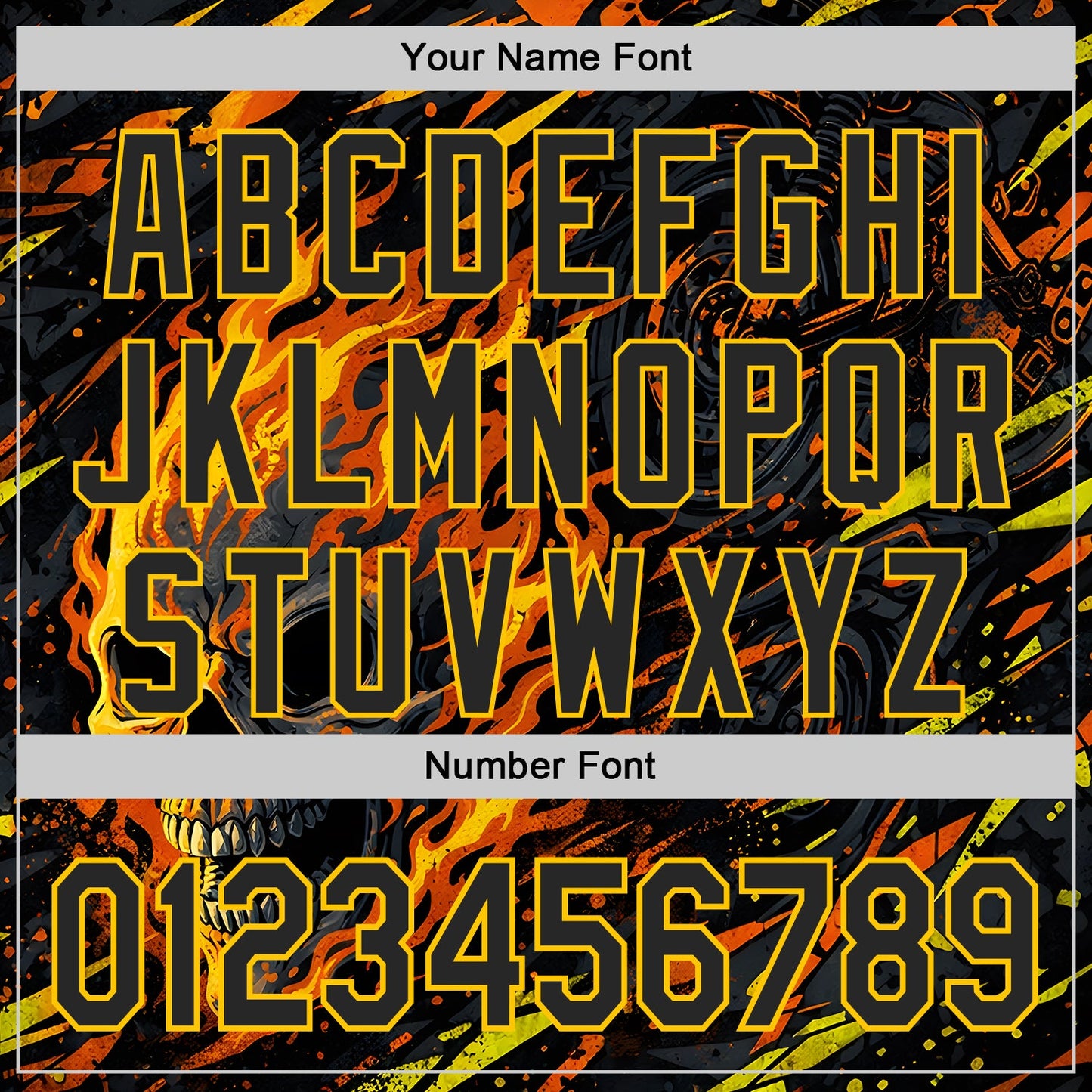 Custom Black Red-Yellow 3D Pattern Design Motorcycle Motocross Skull Flame Authentic Baseball Jersey view 5
