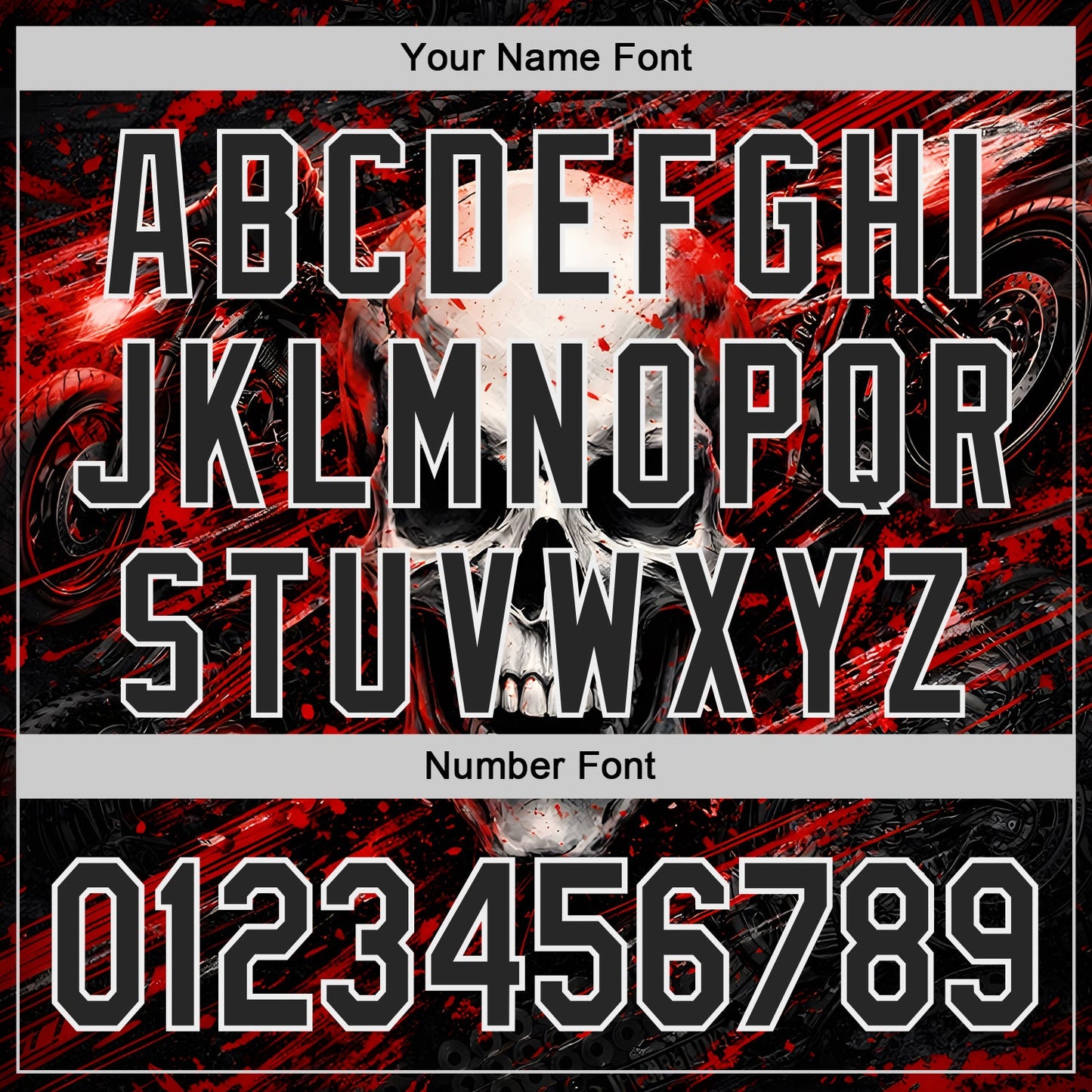 Custom Black Red-White 3D Pattern Design Motorcycle Motocross Skull Authentic Baseball Jersey view 5