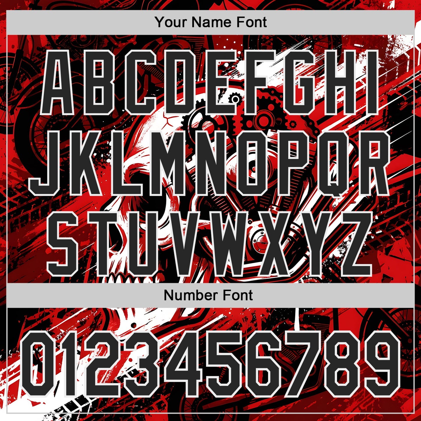 Custom Black Red-White 3D Pattern Design Motorcycle Motocross Skull Authentic Baseball Jersey view 5