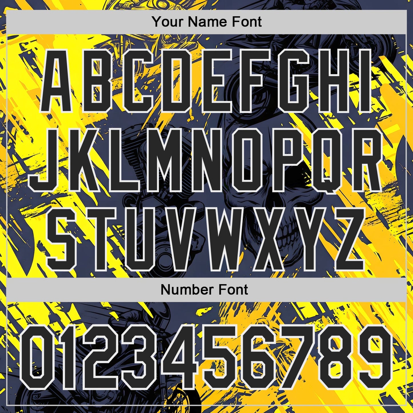 Custom Navy Black Yellow-White 3D Pattern Design Motorcycle Motocross Skull Authentic Baseball Jersey view 5