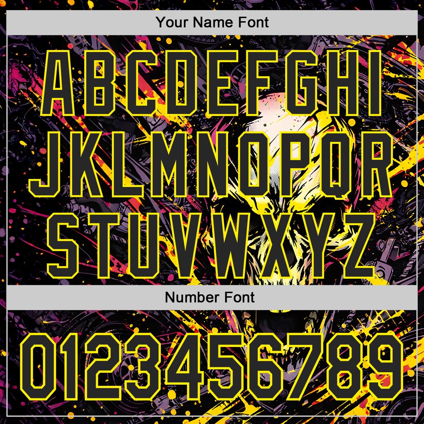 Custom Black-Light Yellow 3D Pattern Design Motorcycle Motocross Skull Authentic Baseball Jersey view 5