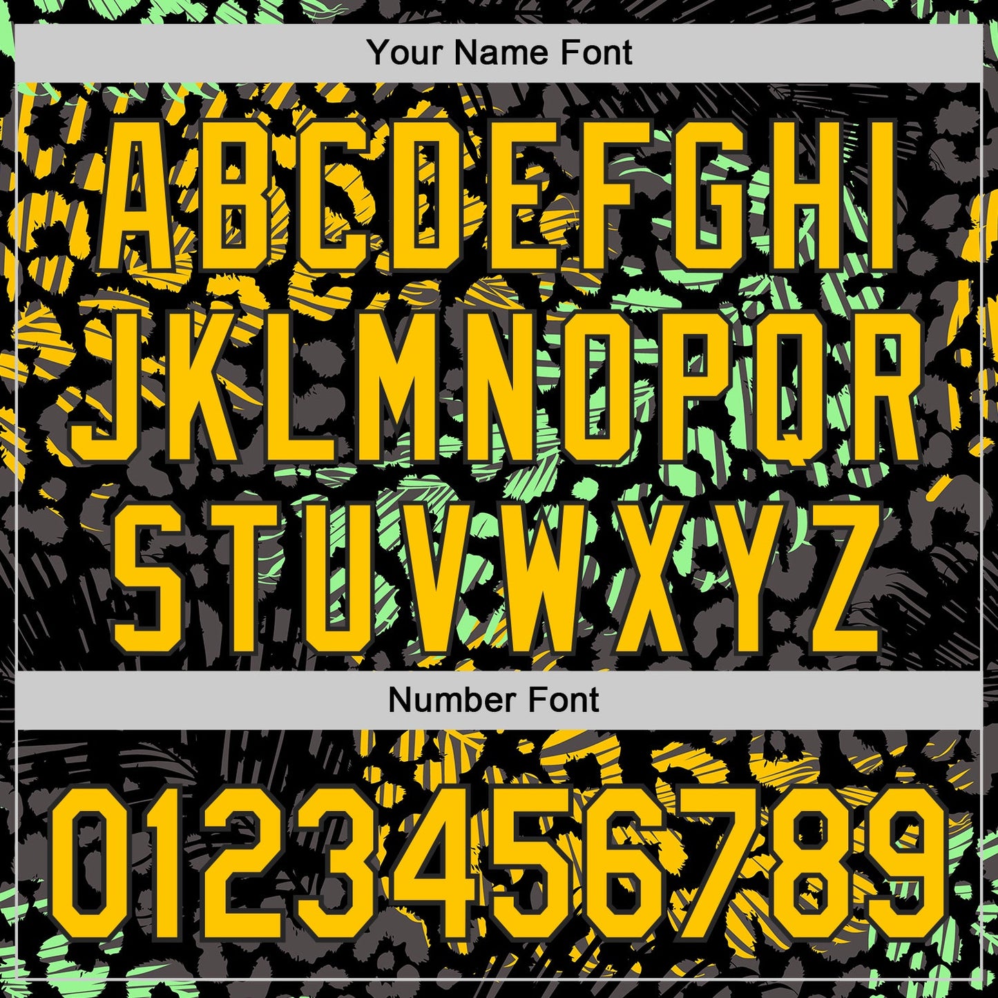 Custom Black Yellow-Green Leopard Print Authentic Baseball Jersey view 5