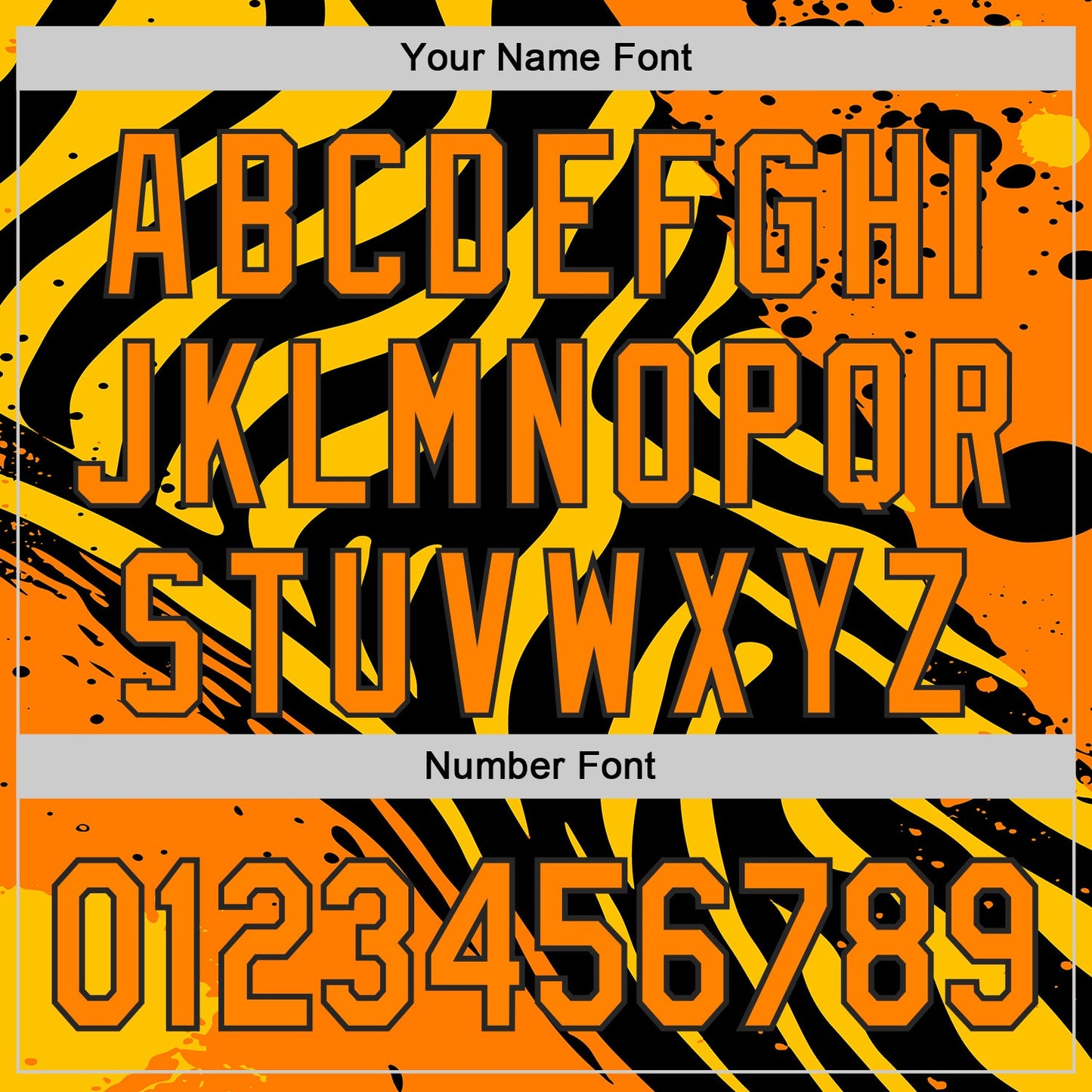 Custom Black Bay Orange-Yellow Leopard Print Tiger Stripe Authentic Baseball Jersey view 5