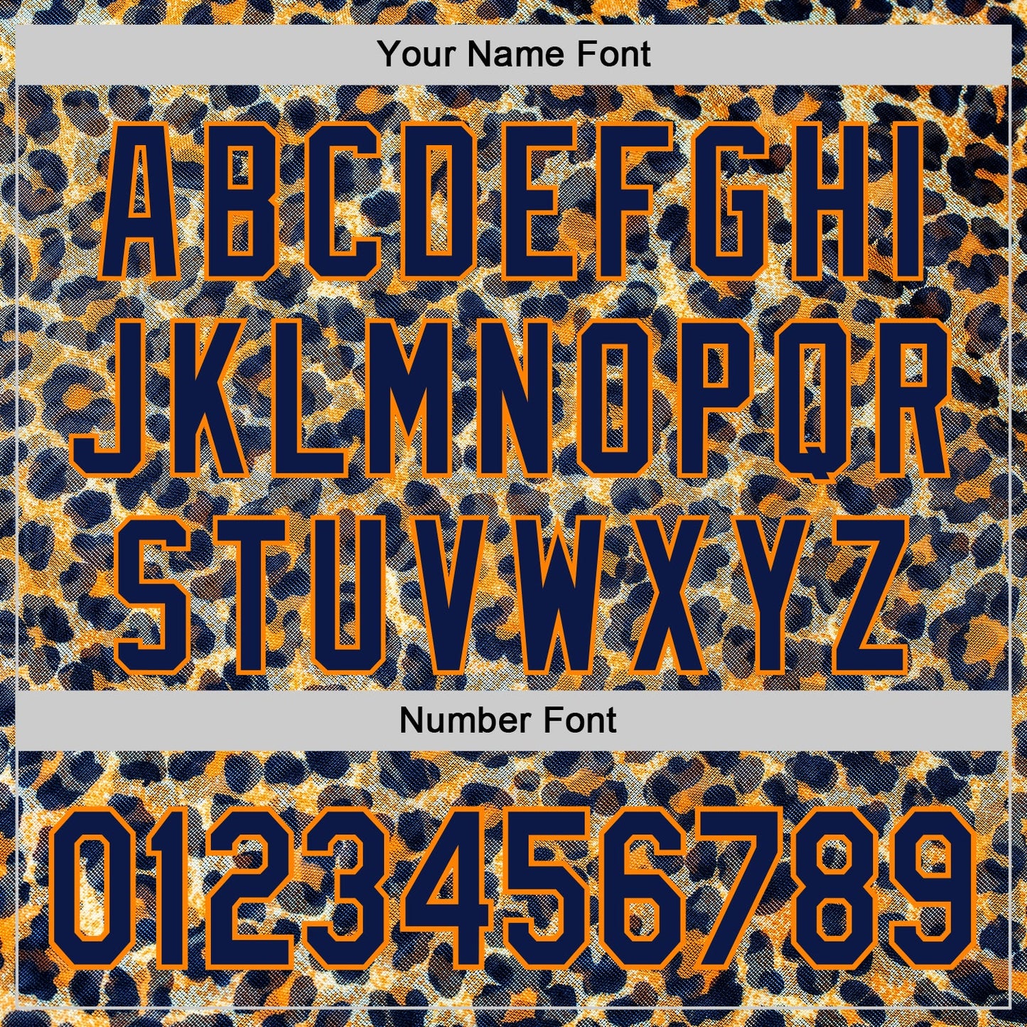 Custom Blue Navy-Bay Orange Leopard Print Authentic Baseball Jersey view 5