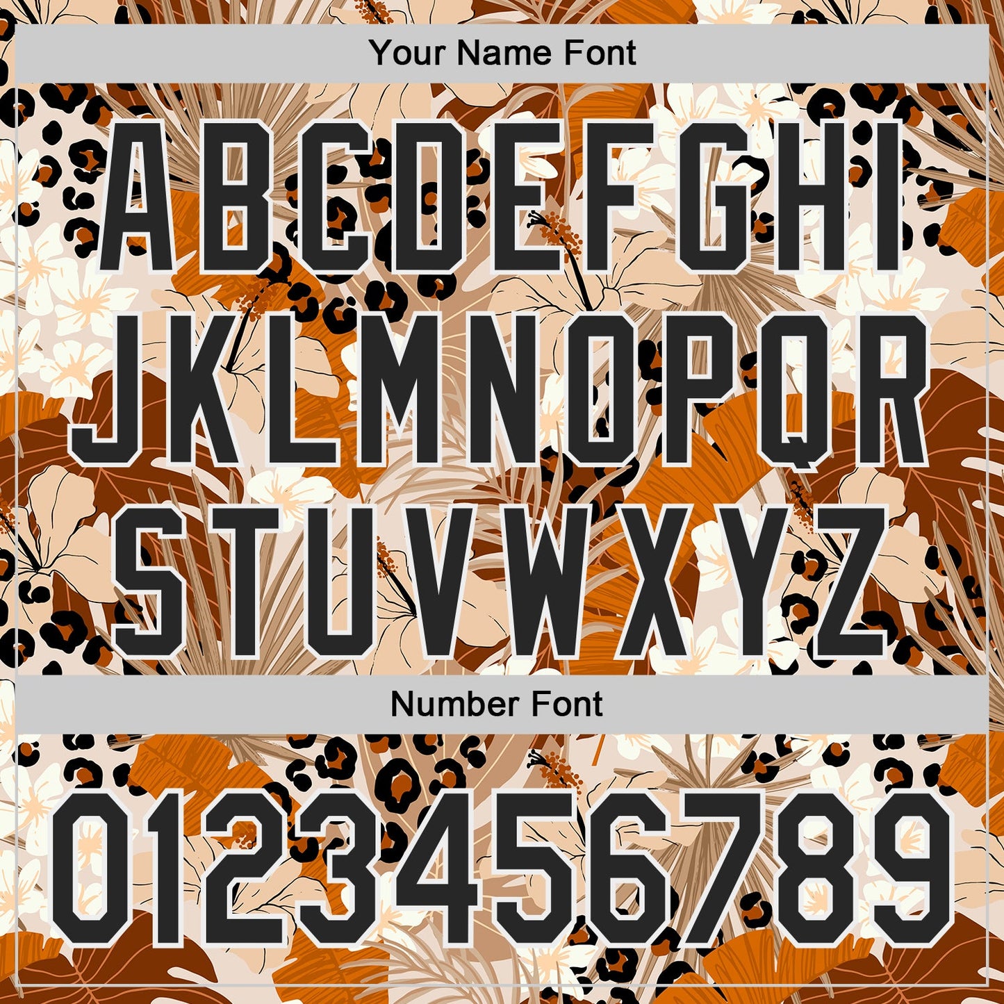 Custom Brown Black-White Leopard Print Tropical Jungle Authentic Baseball Jersey view 5