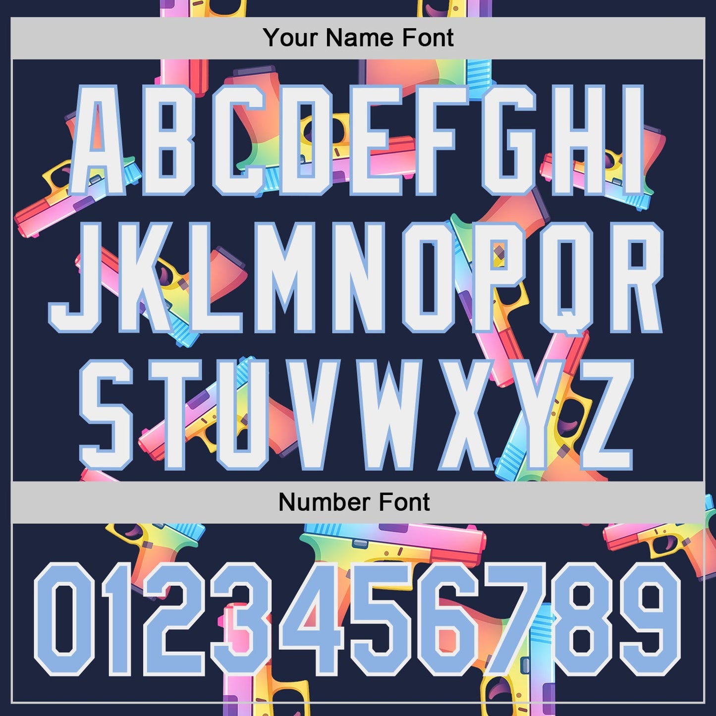 Custom Navy Light Blue-White Colorful Firepower 3D Pattern Design Authentic Baseball Jersey view 5