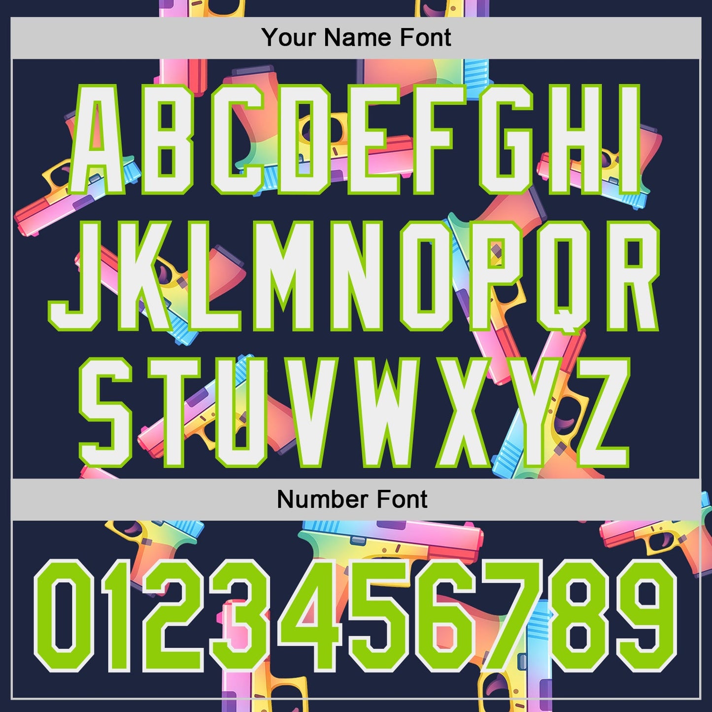 Custom Navy Neon Green-White Colorful Firepower 3D Pattern Design Authentic Baseball Jersey view 5
