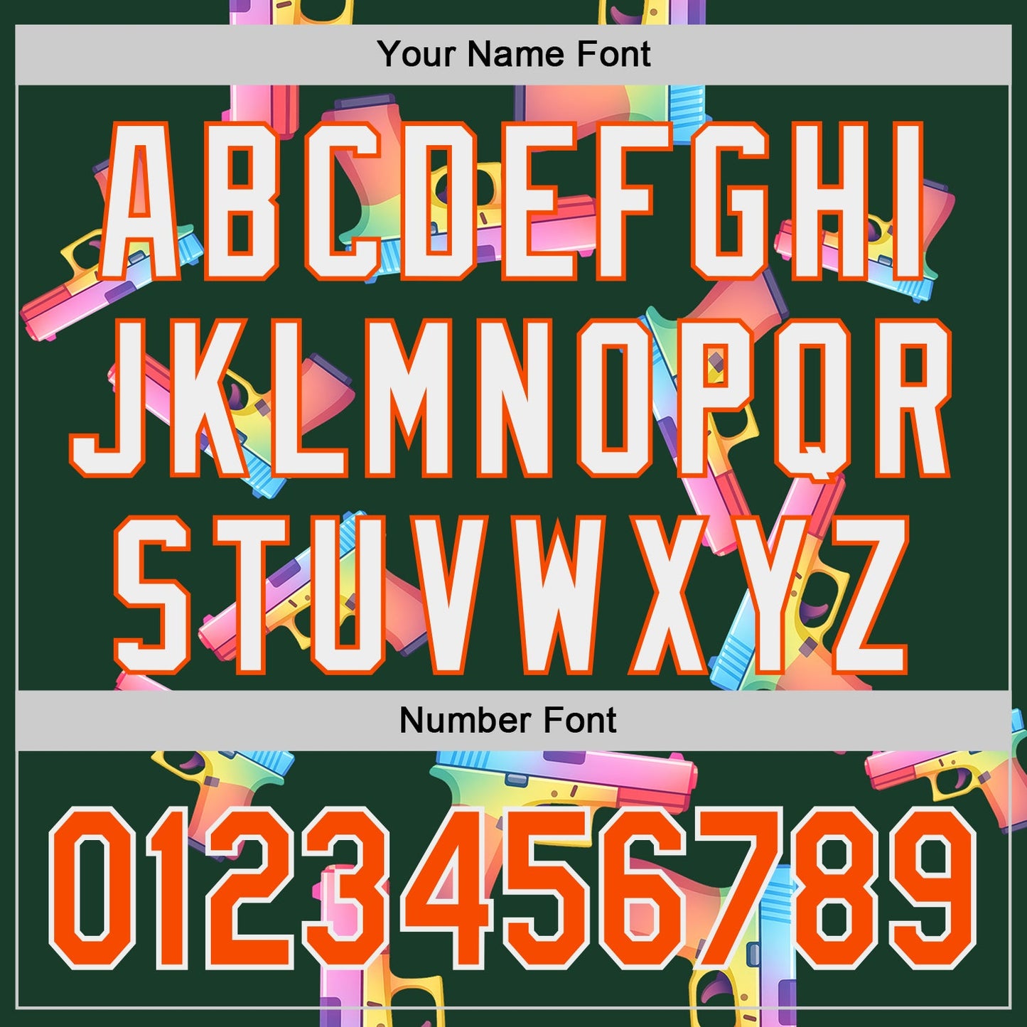 Custom Green Orange-White Colorful Firepower 3D Pattern Design Authentic Baseball Jersey view 5