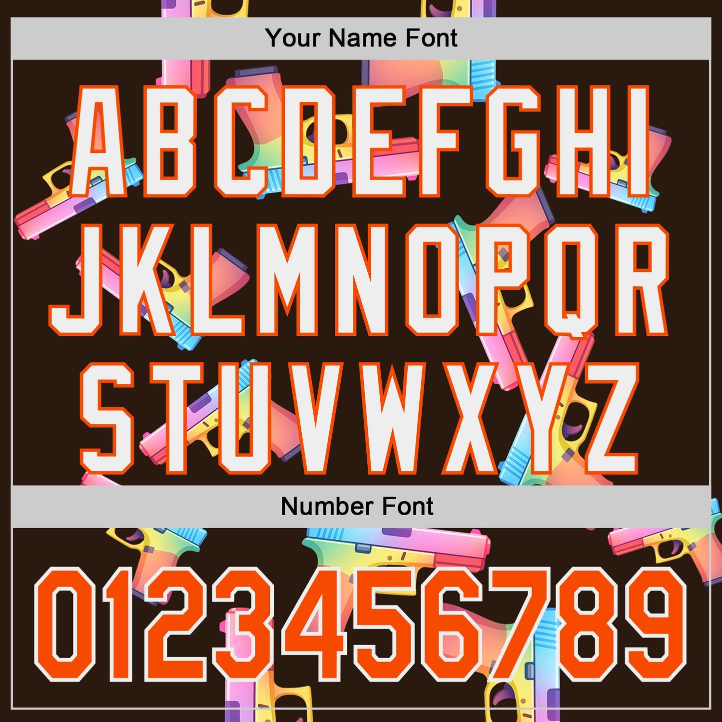 Custom Brown Orange-White Colorful Firepower 3D Pattern Design Authentic Baseball Jersey view 5