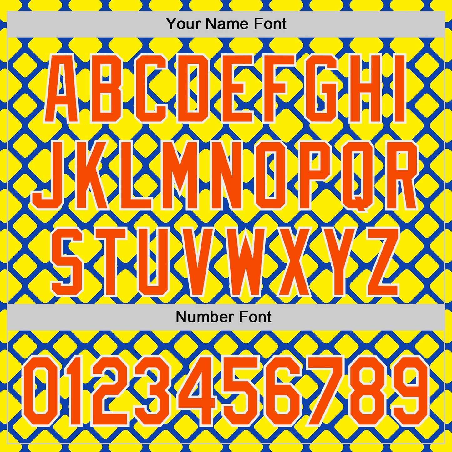Custom Thunder Blue Orange Light Yellow-White Geometric Diamond Grid Rhombus Authentic Baseball Jersey view 5