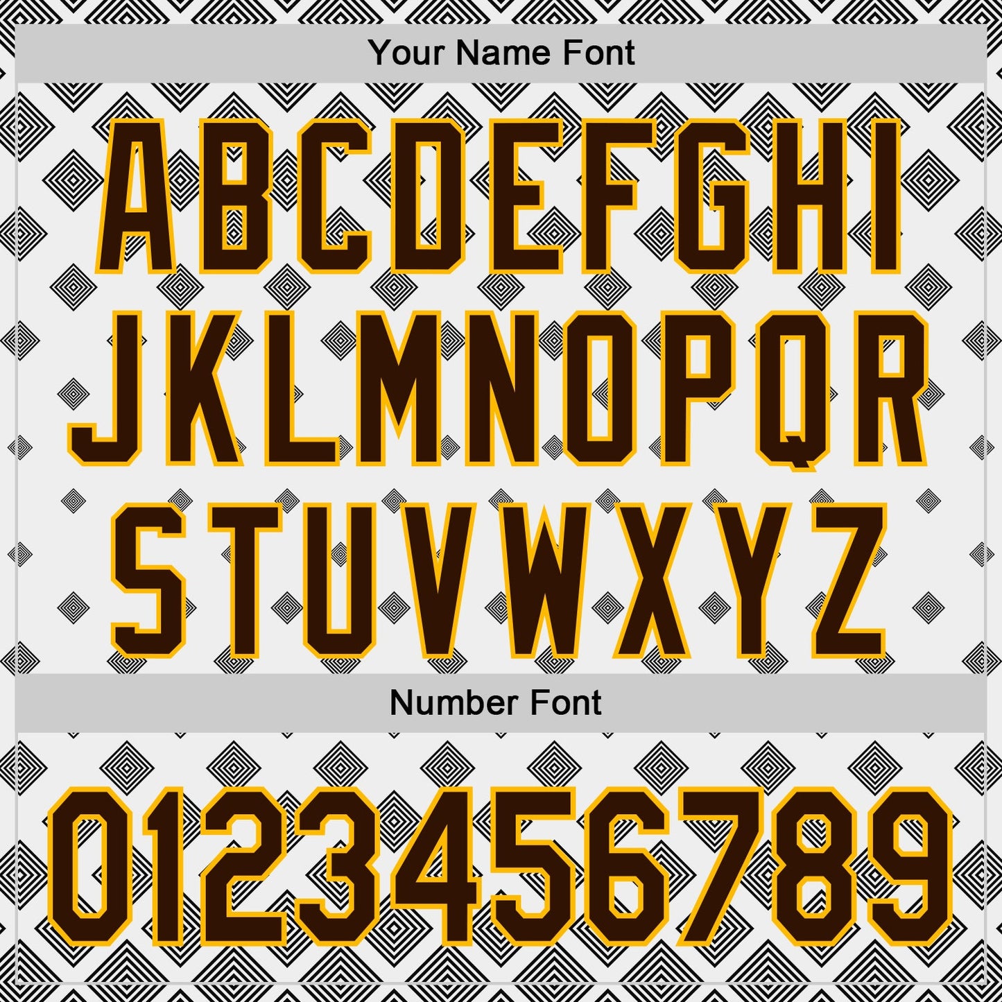 Custom White Brown Black-Gold Geometric Diamond Grid Rhombus Authentic Baseball Jersey view 5