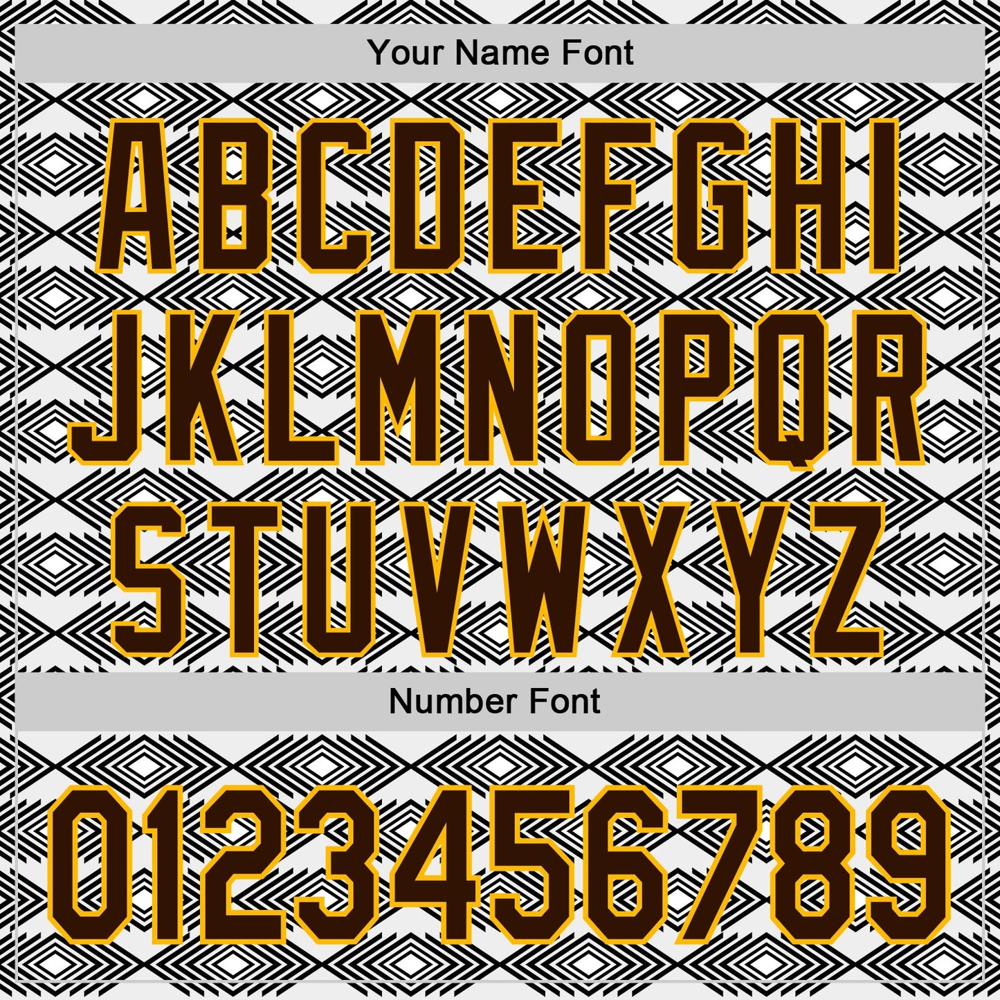 Custom White Brown Black-Gold Geometric Diamond Grid Rhombus Authentic Baseball Jersey view 5