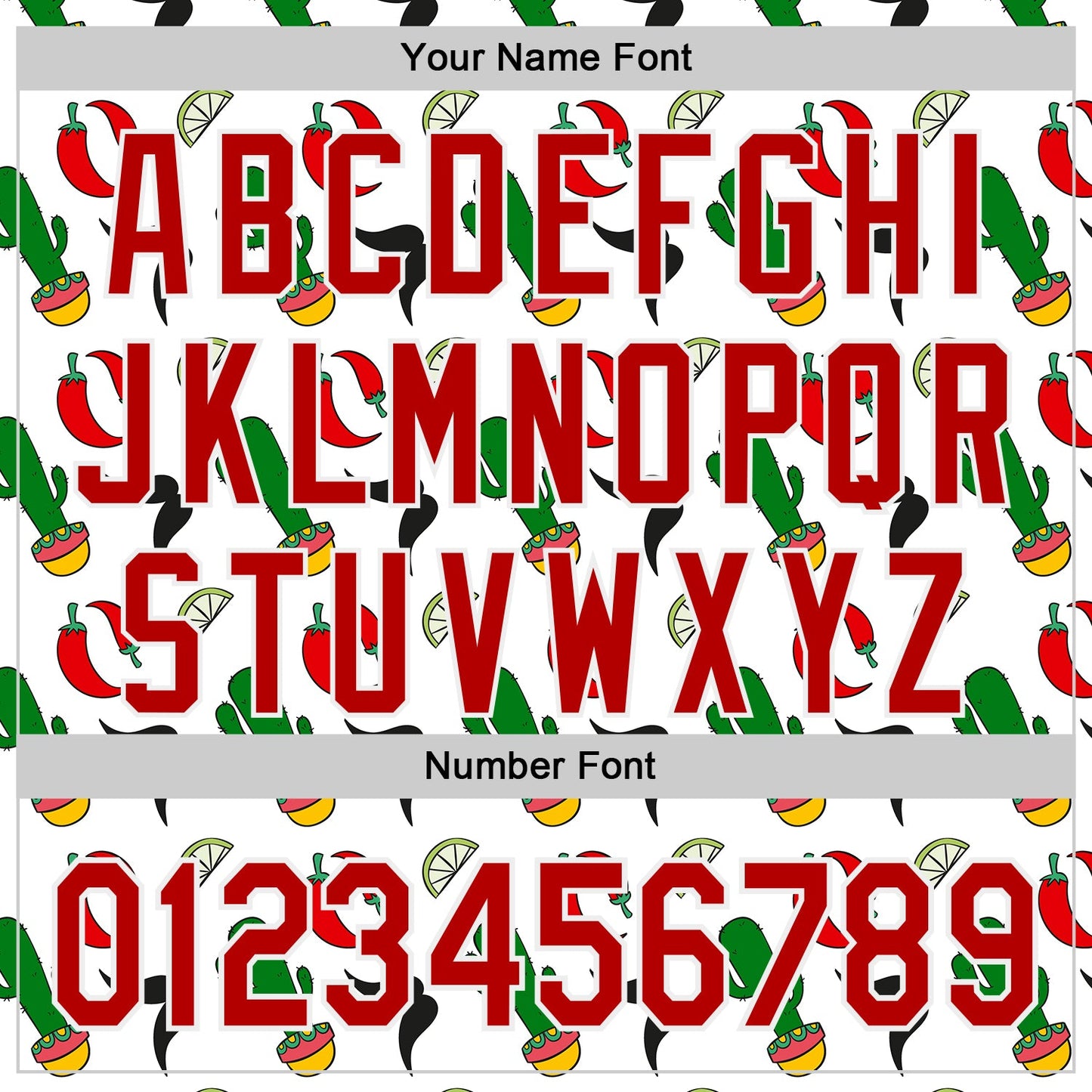 Custom White-Red Mexican Cinco de Mayo Fiesta Chili Cactus Authentic Baseball Jersey view 5