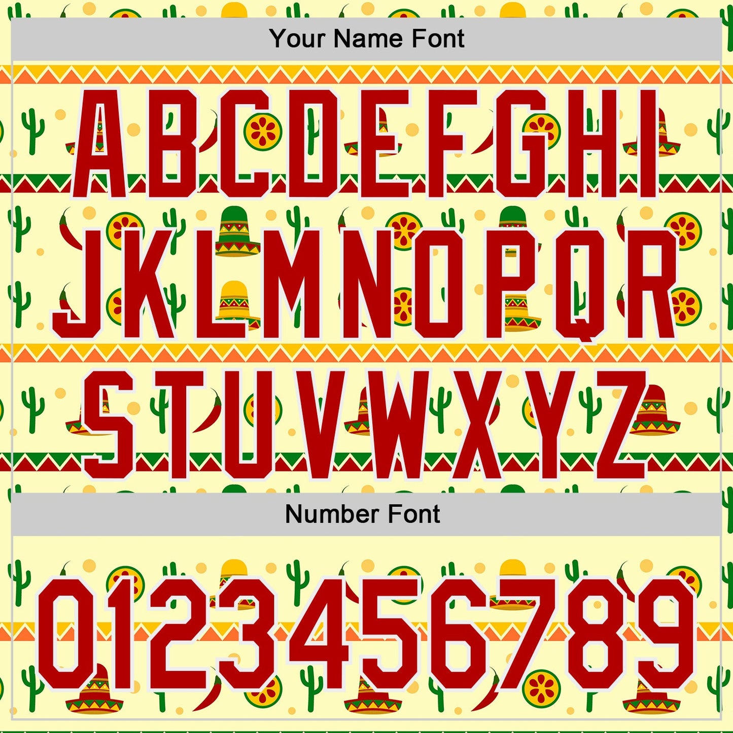 Custom Yellow Red-White Cinco de Mayo Cactus Mexican Folk Art Authentic Baseball Jersey view 5